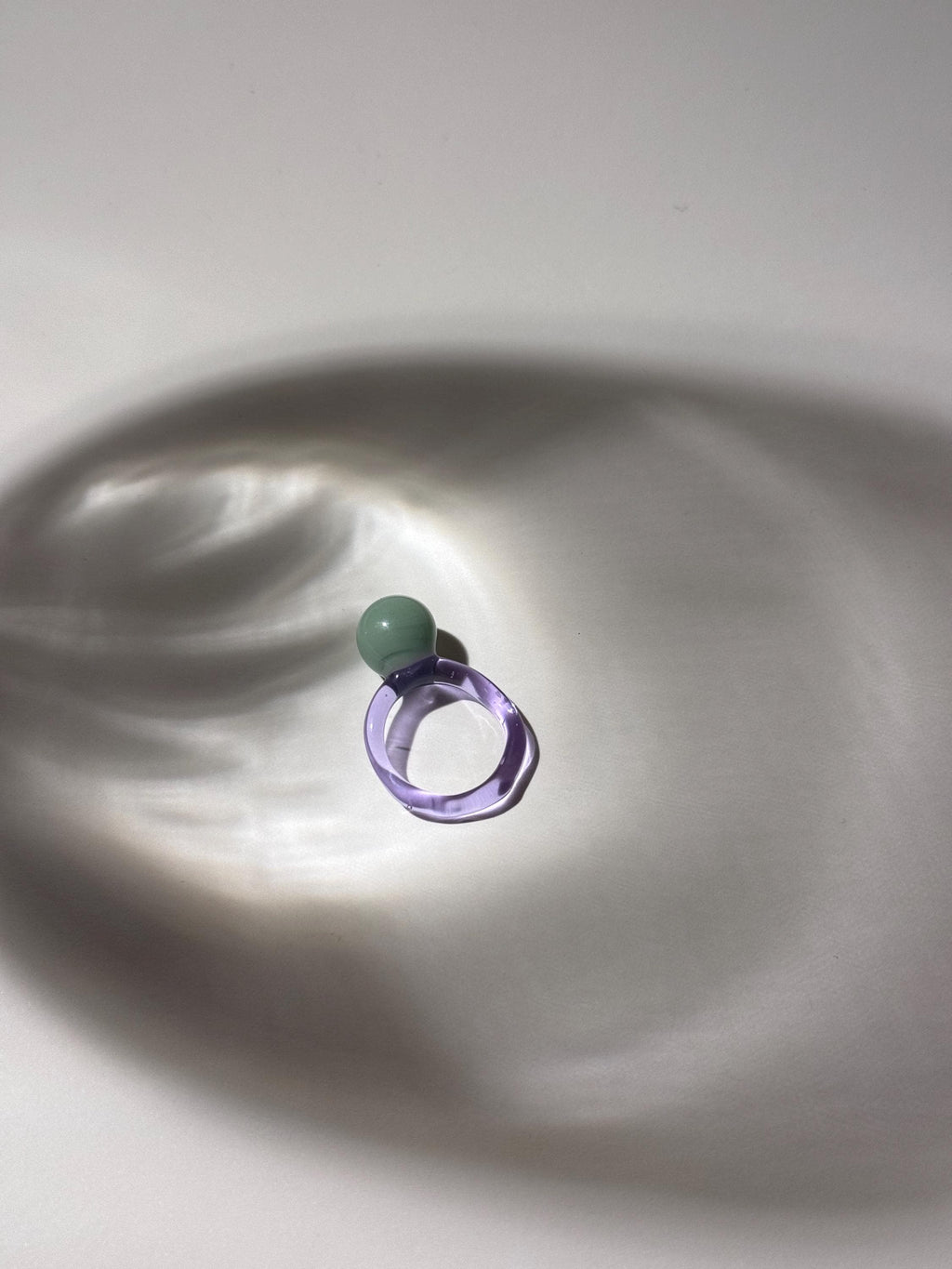 Handmade Purple & Mint Bubble Gum Glass Ring
