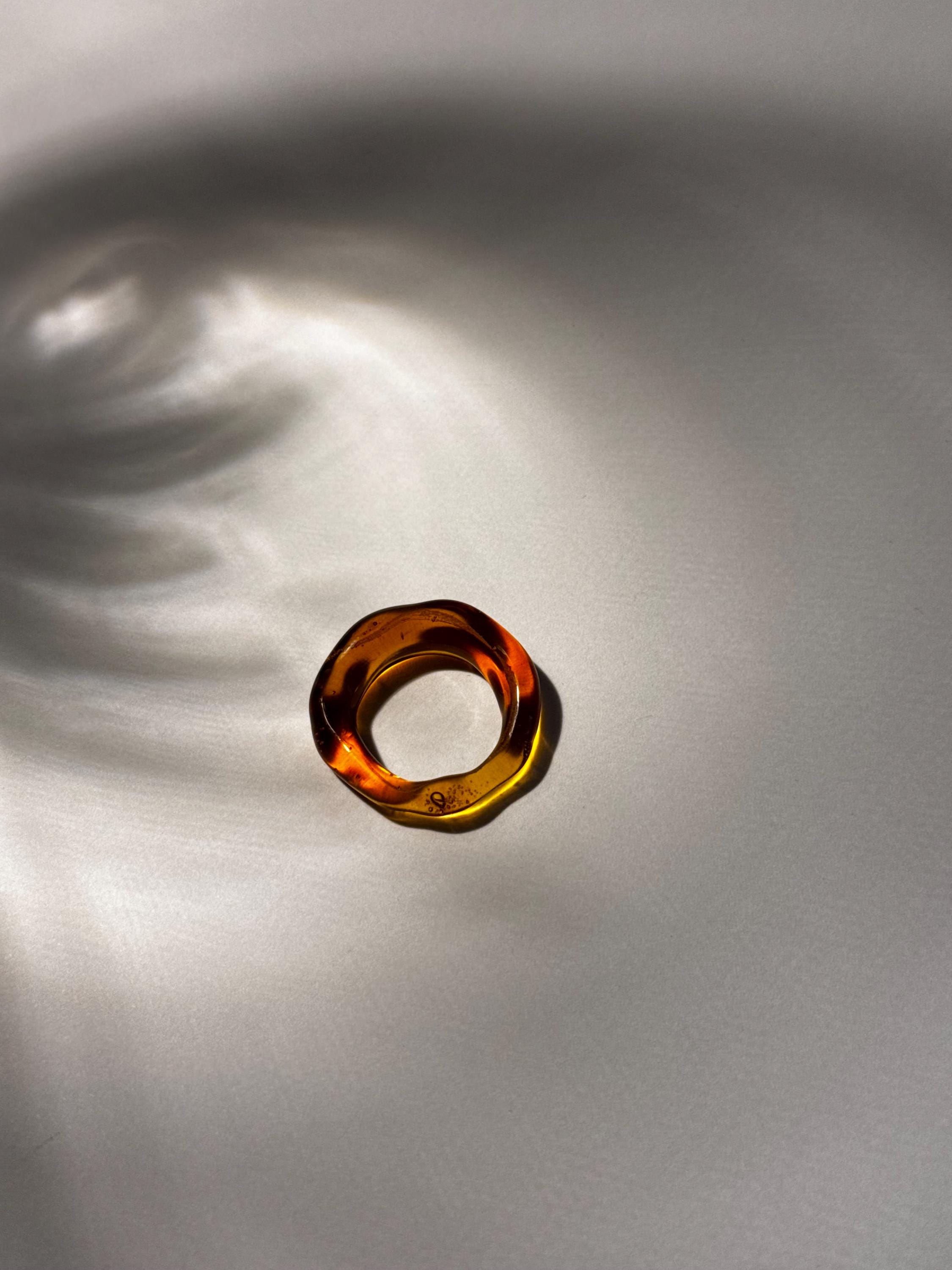 Handmade Brown Borosilicate Glass Ring