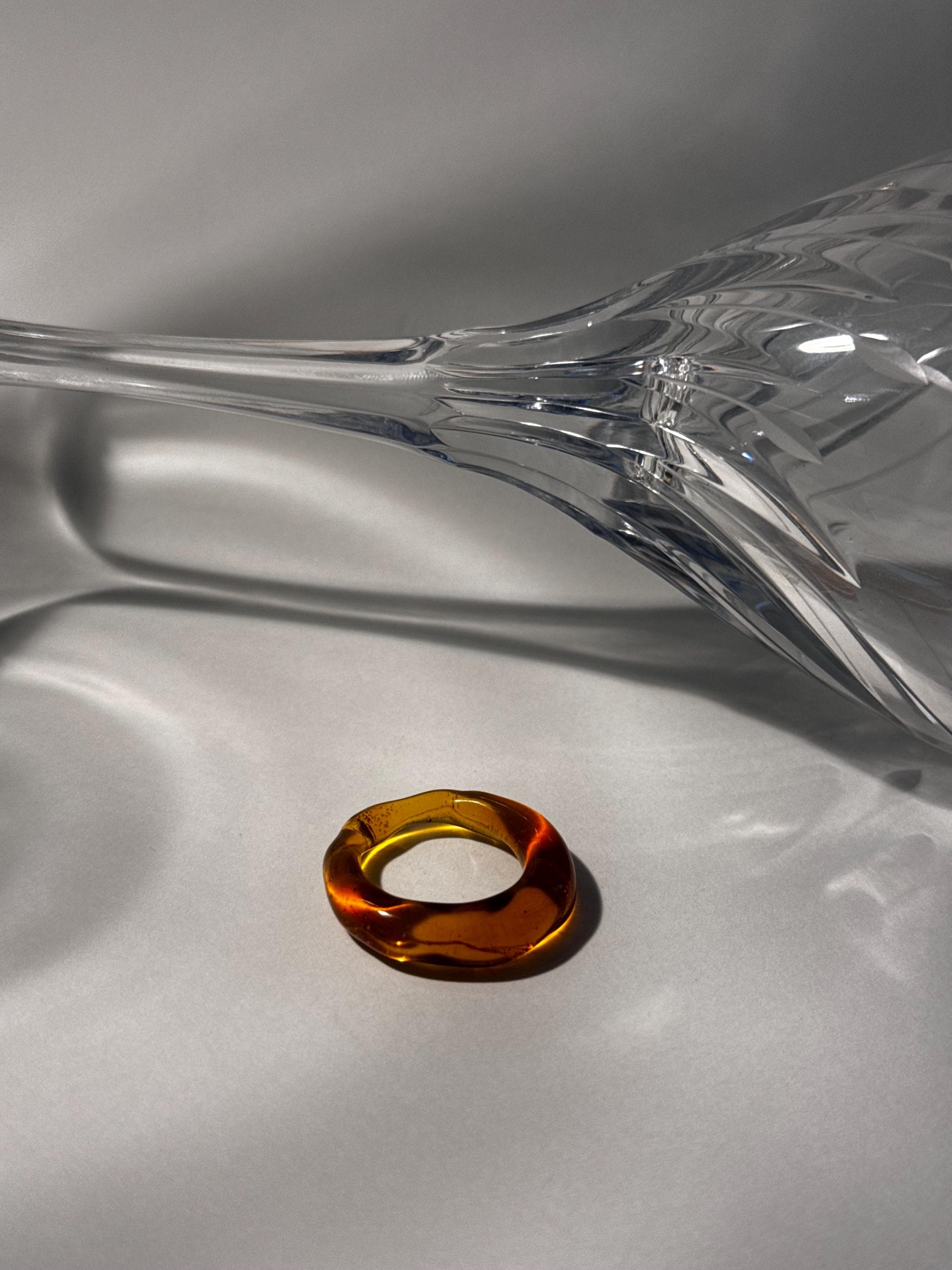 Handmade Brown Borosilicate Glass Ring
