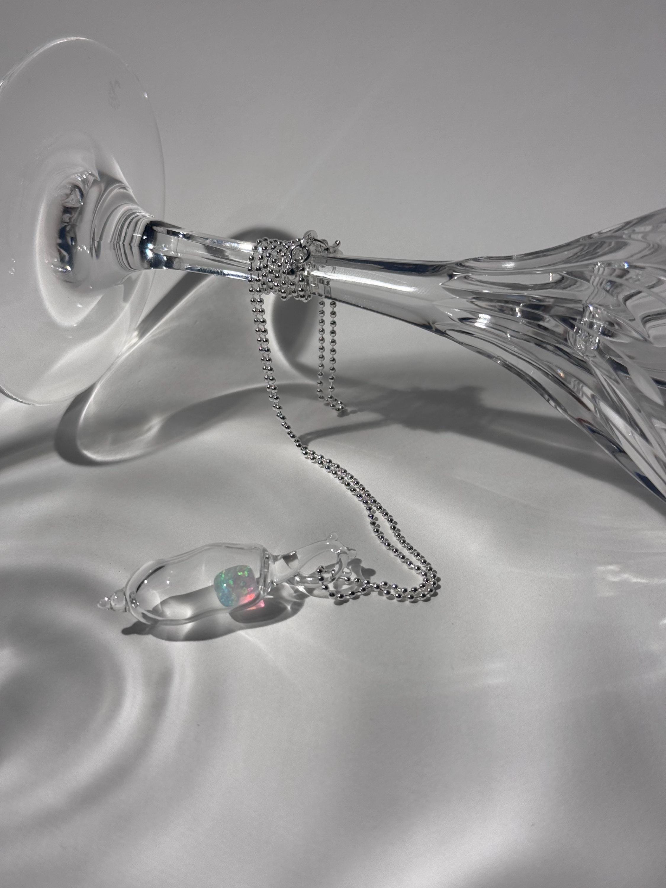 Hand Blown Opal Necklace