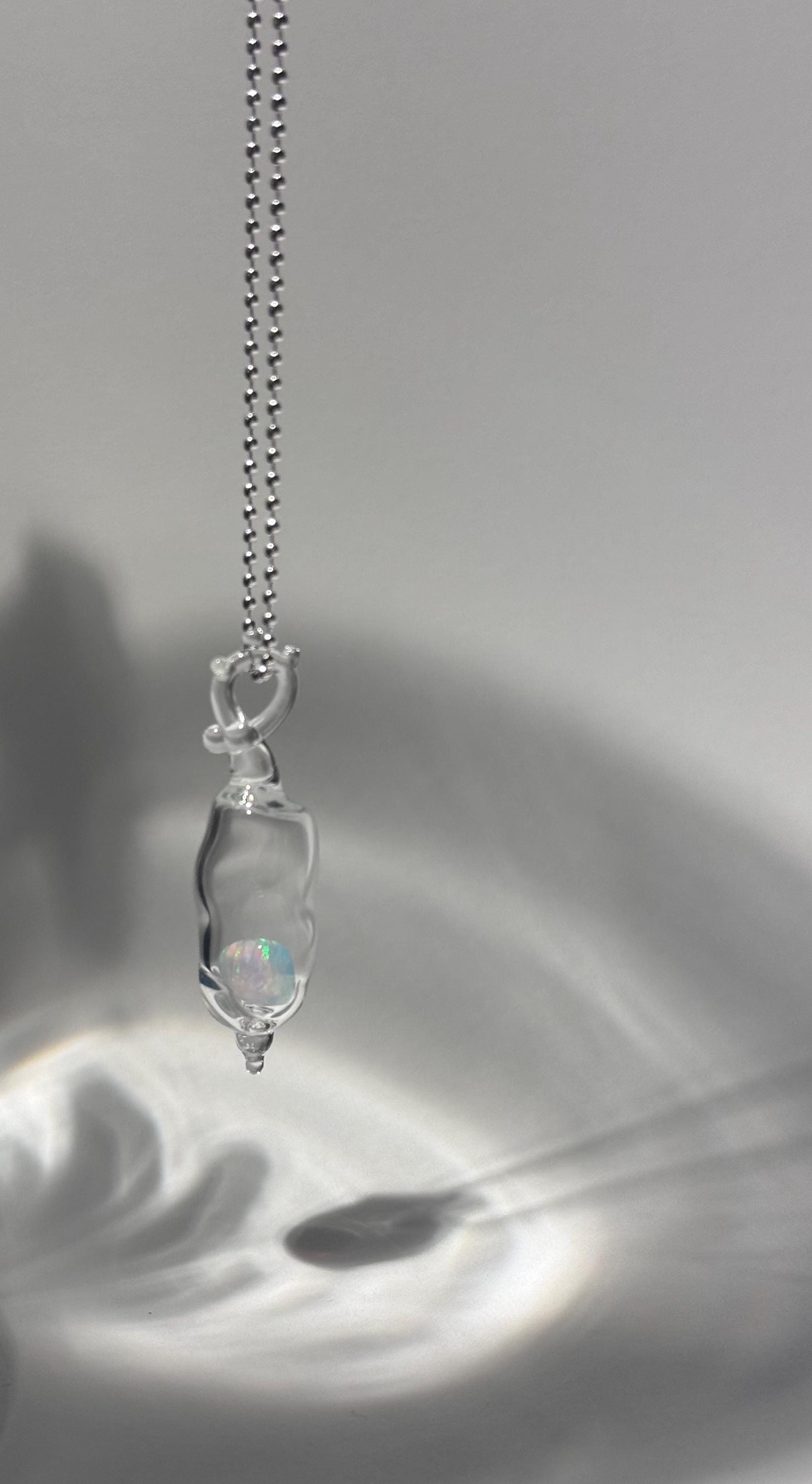 Hand Blown Opal Necklace