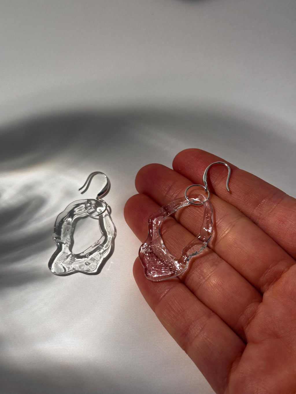 Frozen Water Glass Earrings