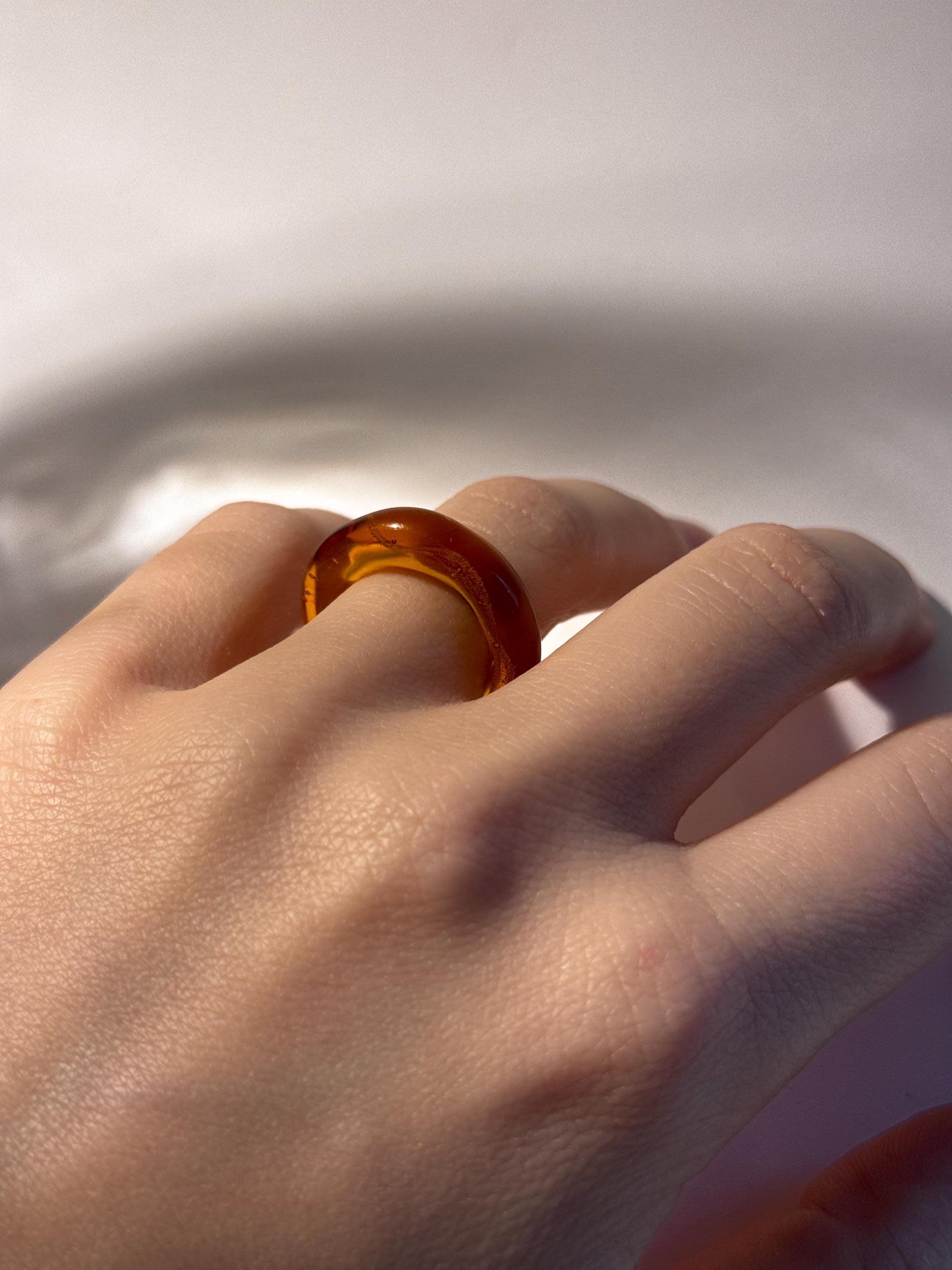 Handmade Brown Borosilicate Glass Ring