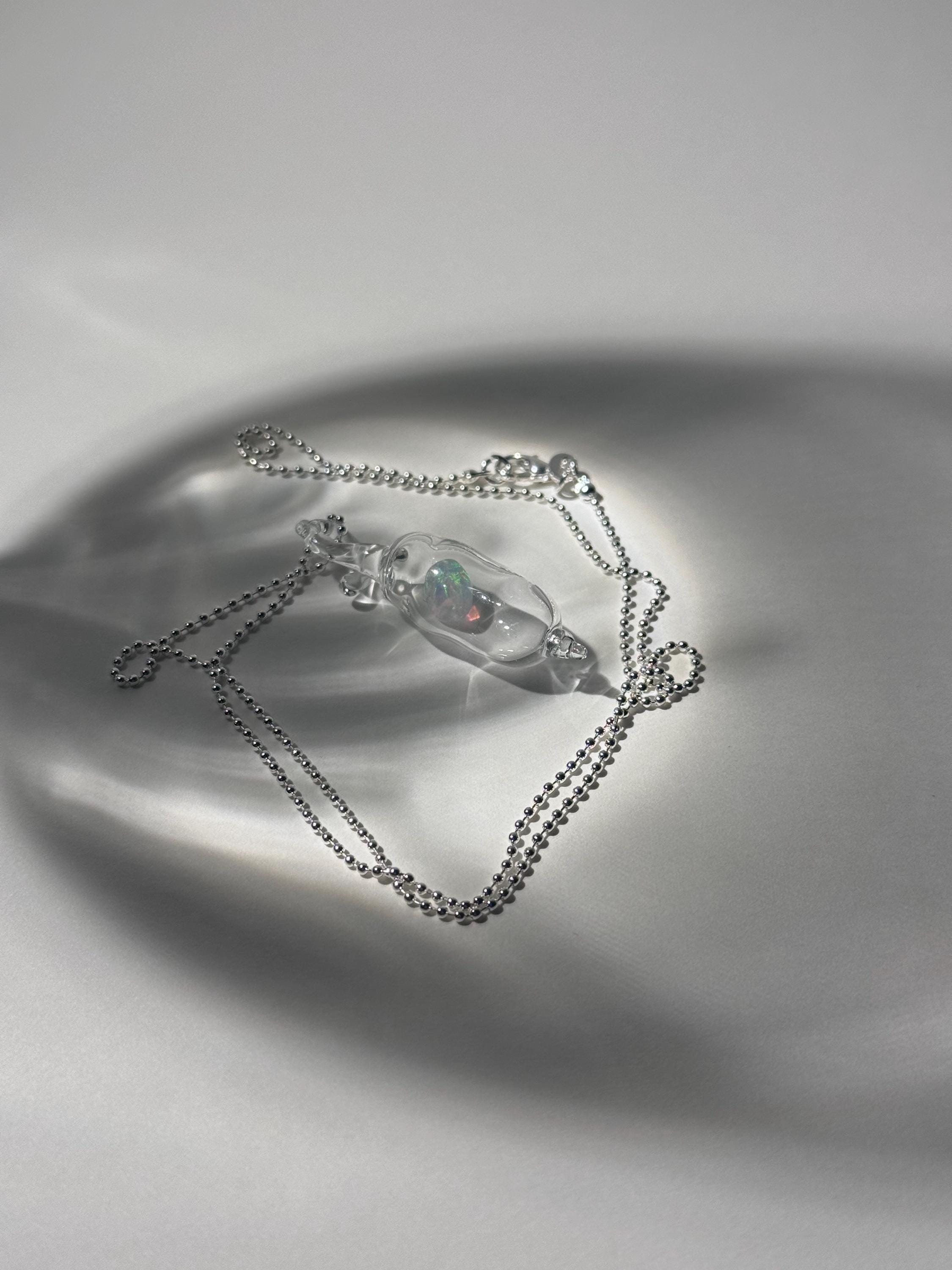 Hand Blown Opal Necklace