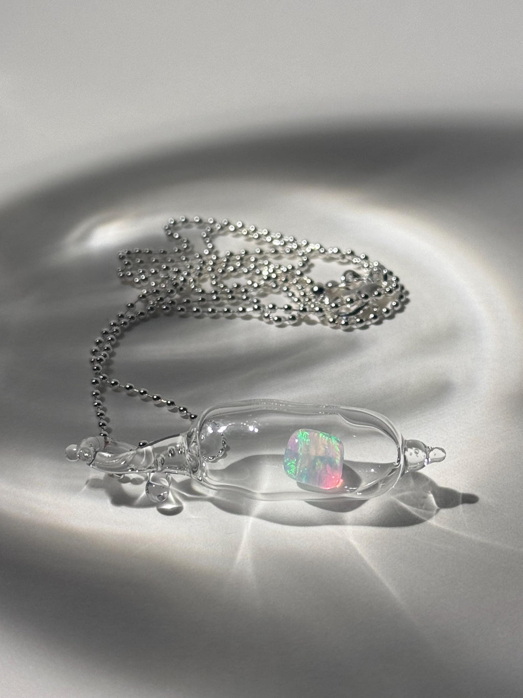 Hand Blown Opal Necklace