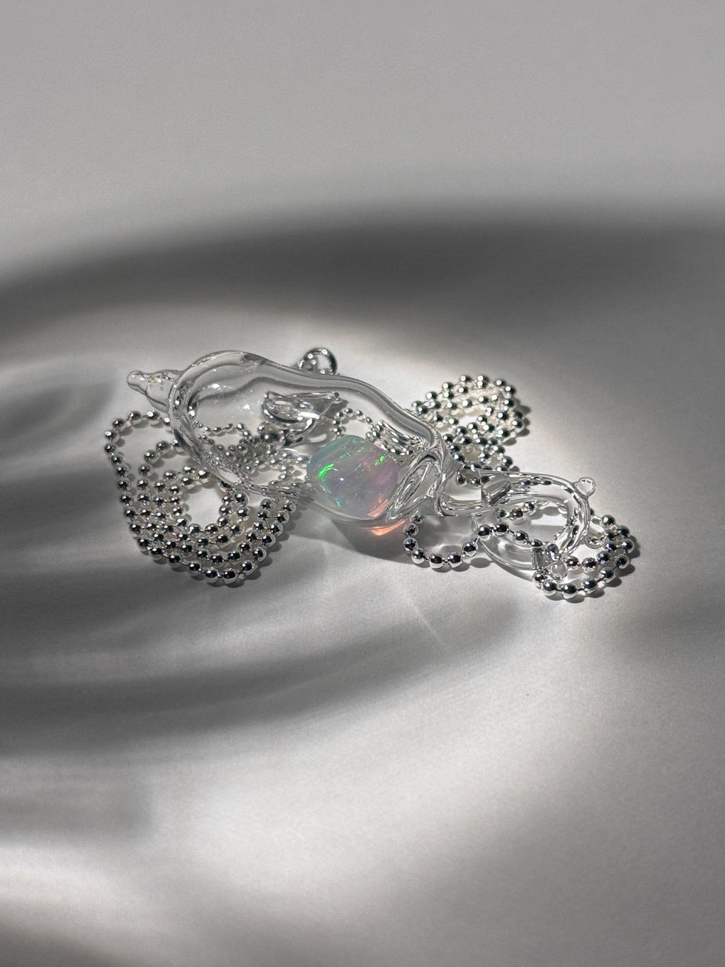 Hand Blown Opal Necklace