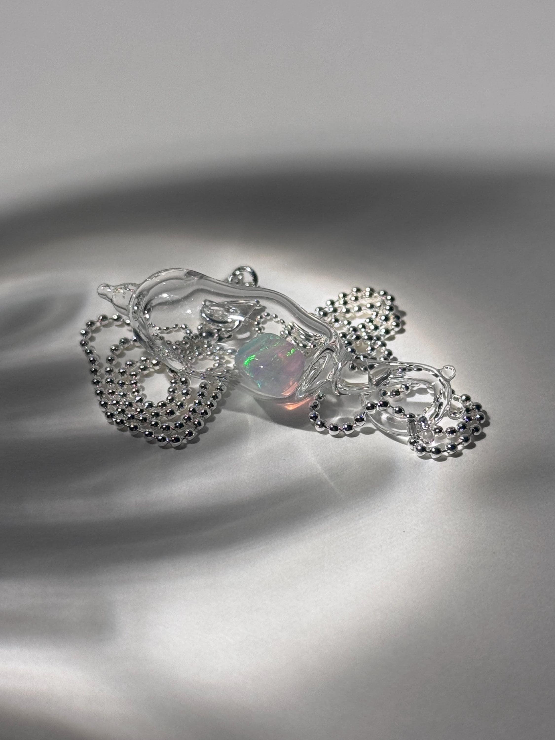 Hand Blown Opal Necklace
