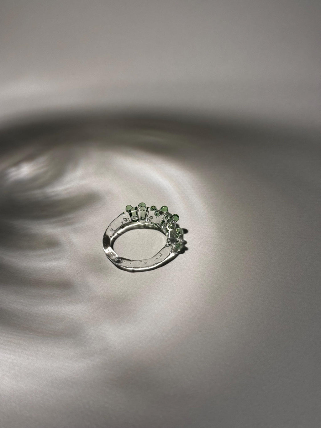 Handmade Green Dotted Glass Ring