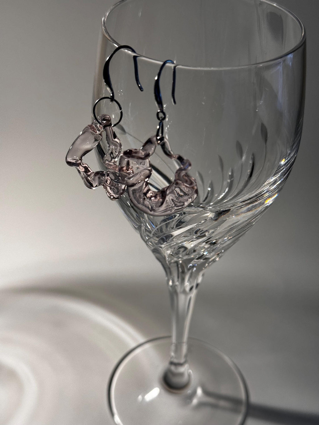 Handcrafted Blush Pink Butterfly Flutter Glass Earrings