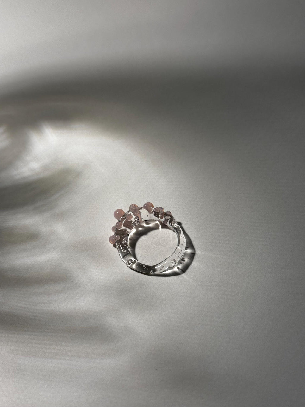 Handmade Pink Bubbly Glass Ring