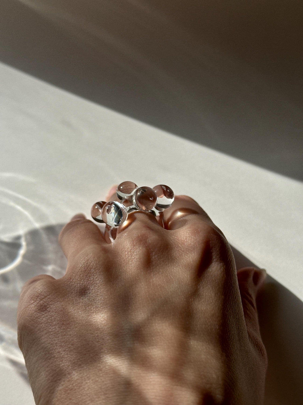 Big Bubble - Clear Borosilicate Glass Bubble Ring: Handmade Statement Jewelry