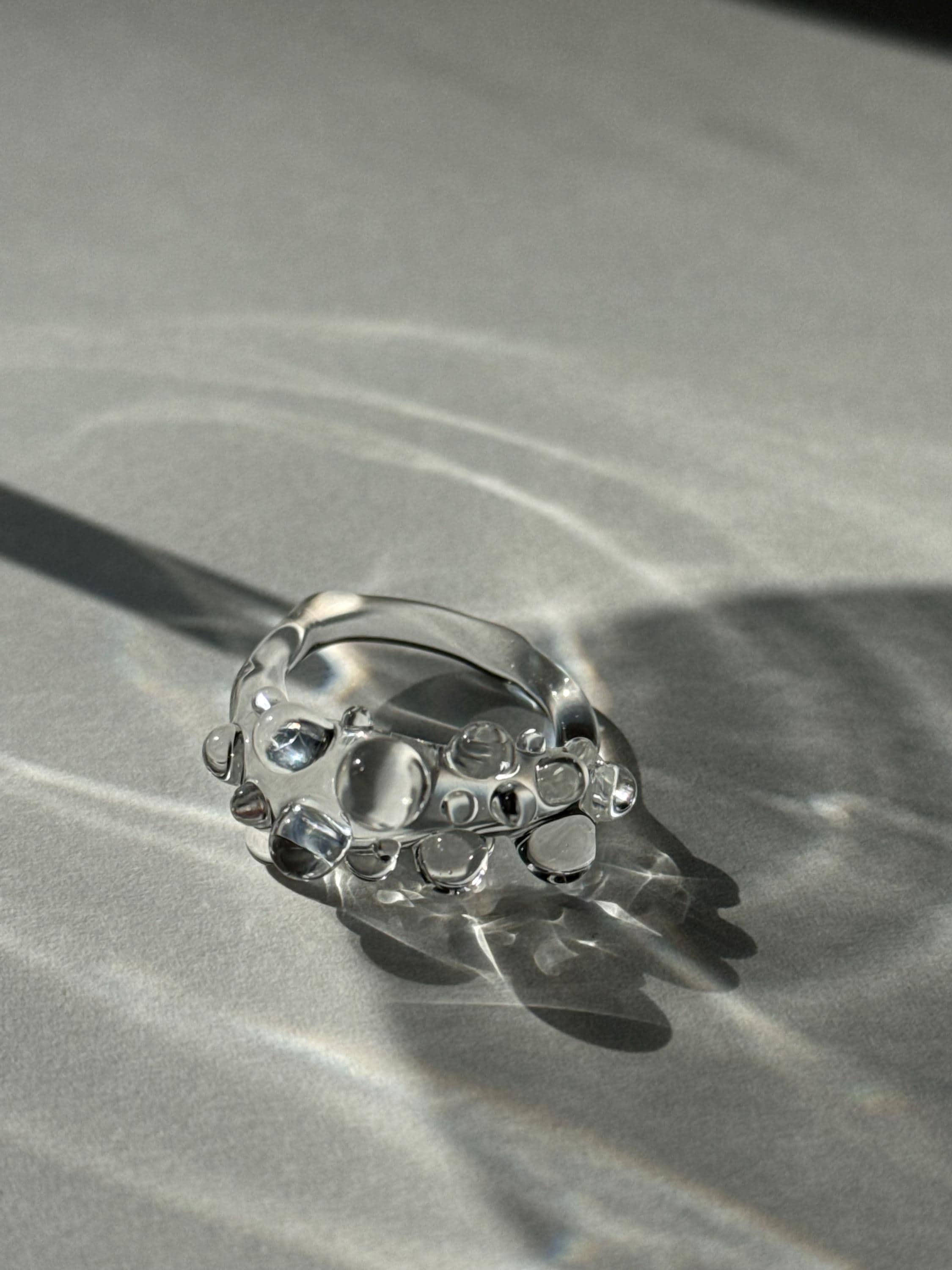 Bubble Glass Ring: Handmade Borosilicate Minimalist Jewelry