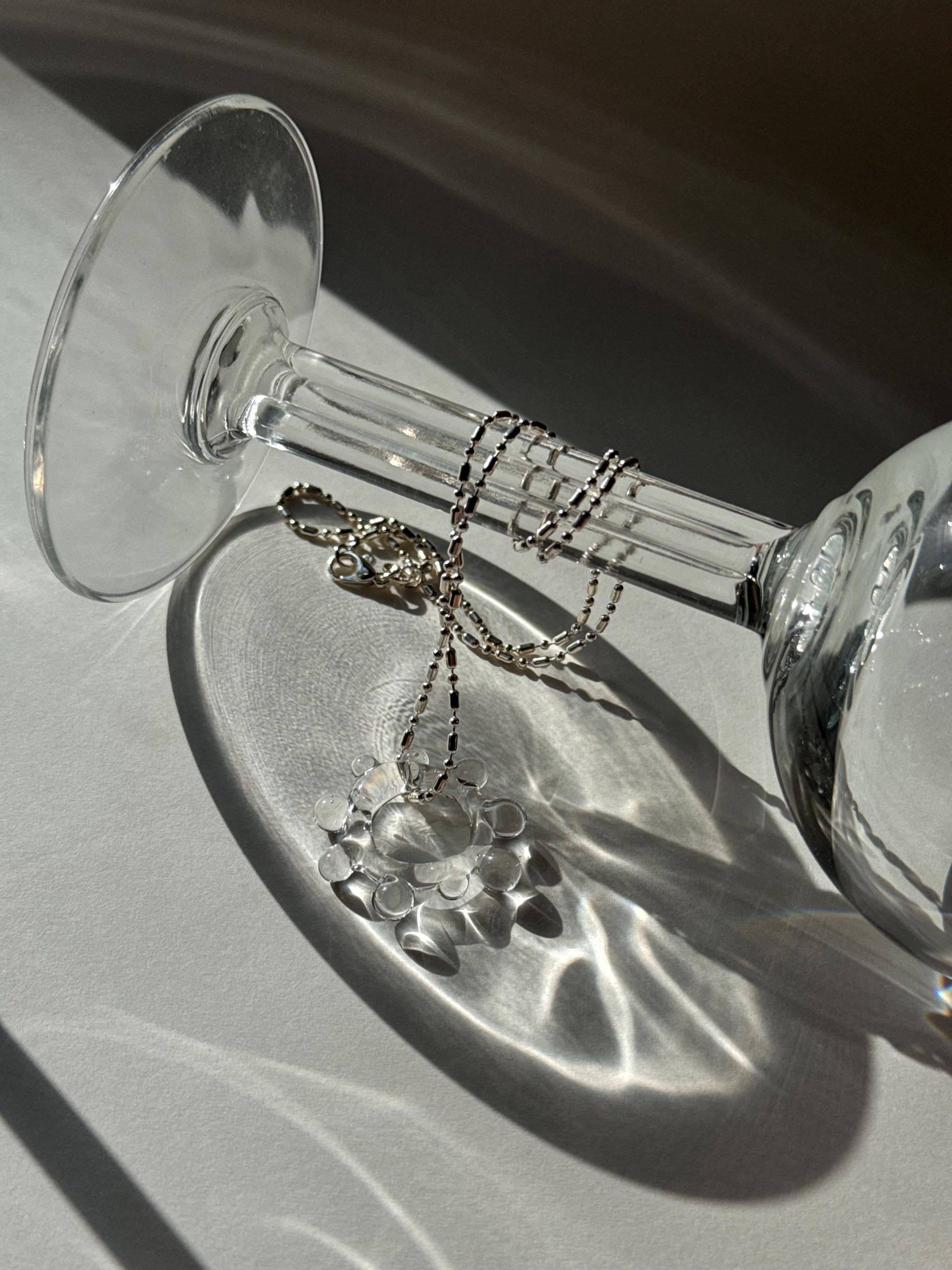 Borosilicate Glass Sun Necklace: Sterling Silver Chain, Handmade Bubbly Pendant