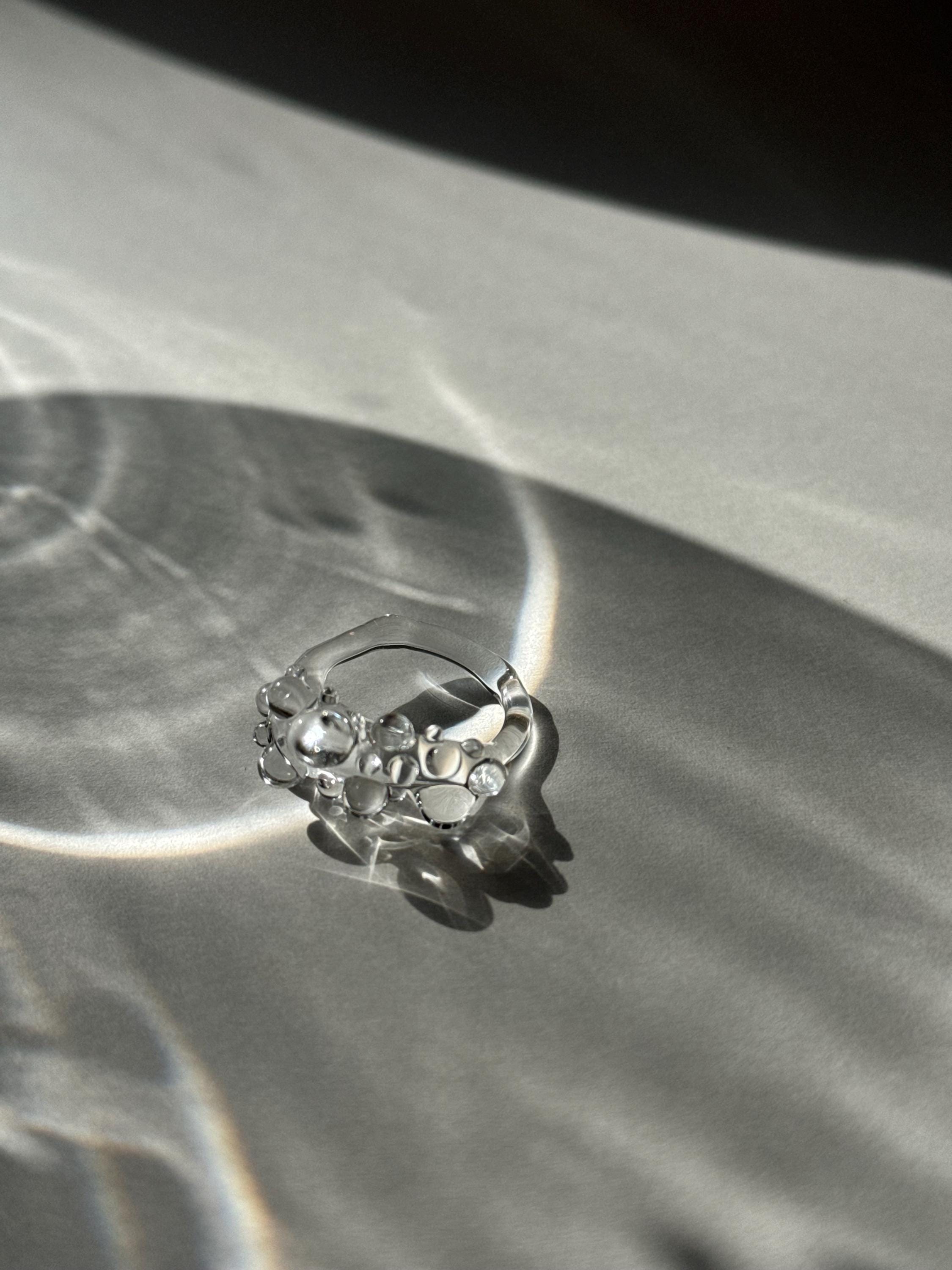 Bubble Glass Ring: Handmade Borosilicate Minimalist Jewelry