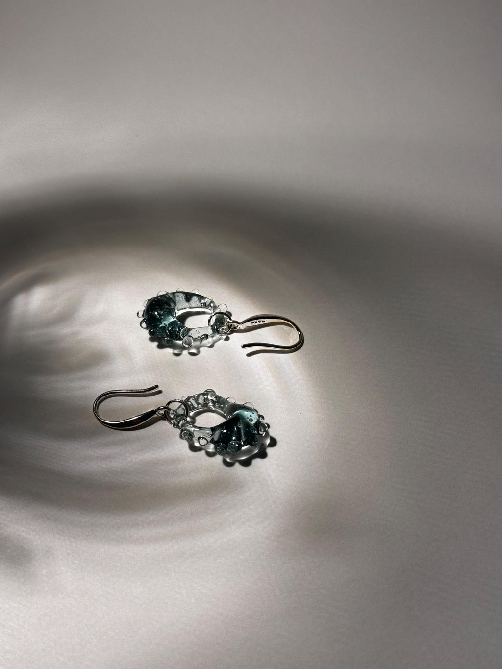 Turquoise Glass Drop Earrings