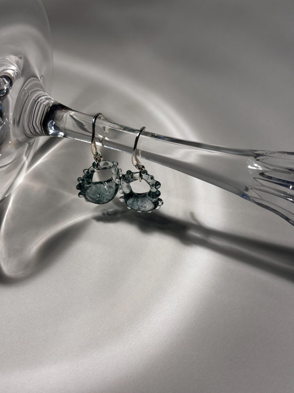 Turquoise Glass Drop Earrings