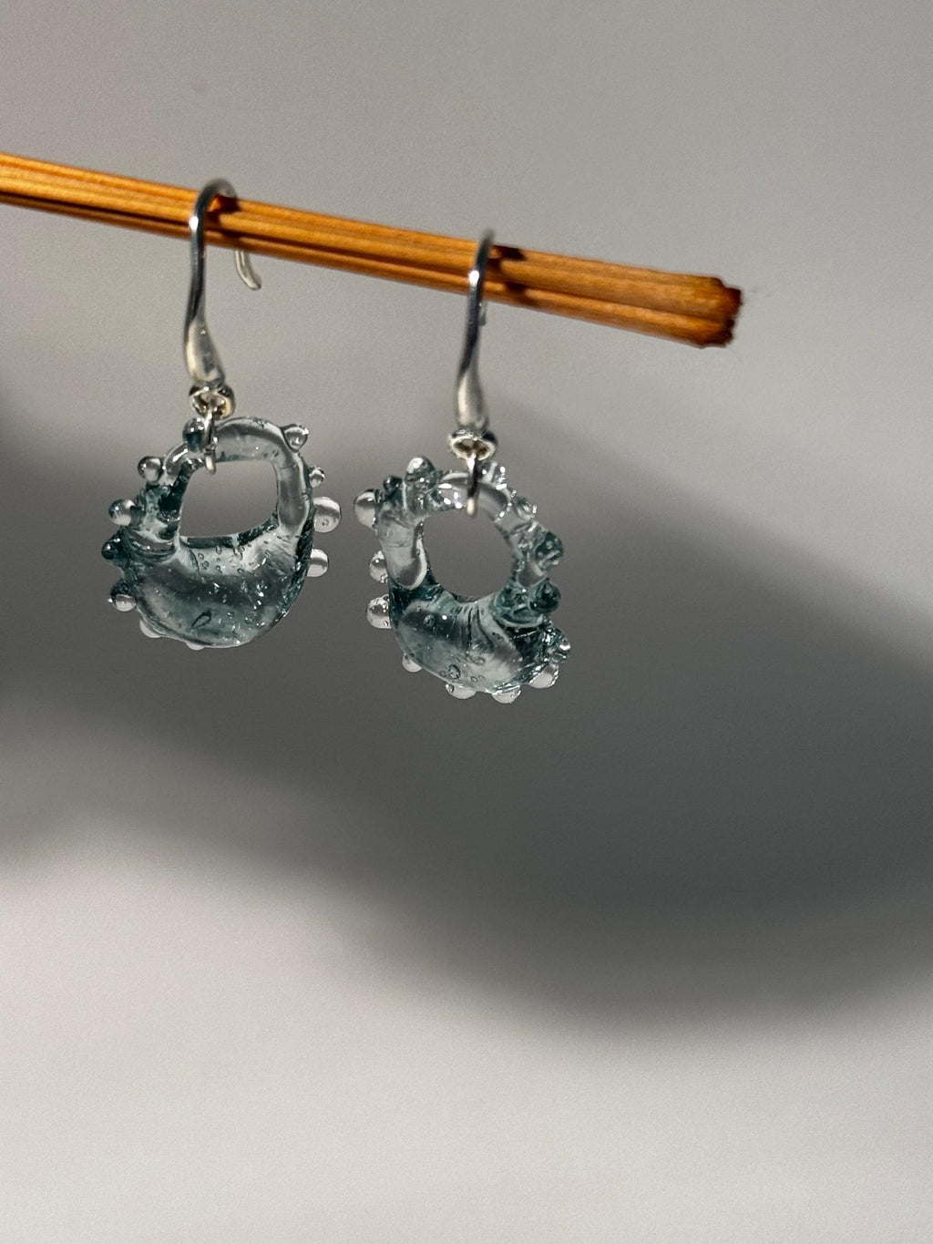Turquoise Glass Drop Earrings