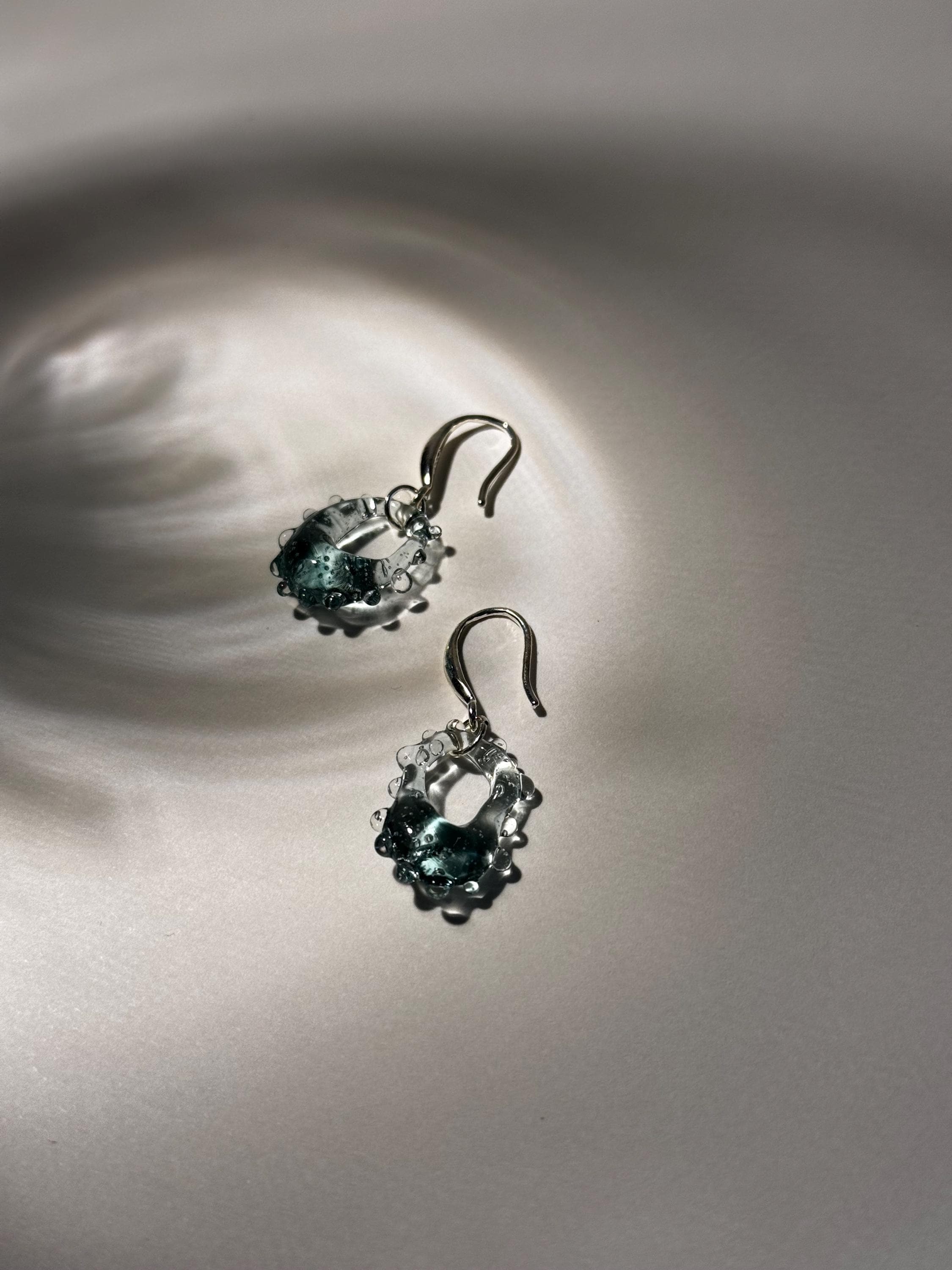 Turquoise Glass Drop Earrings