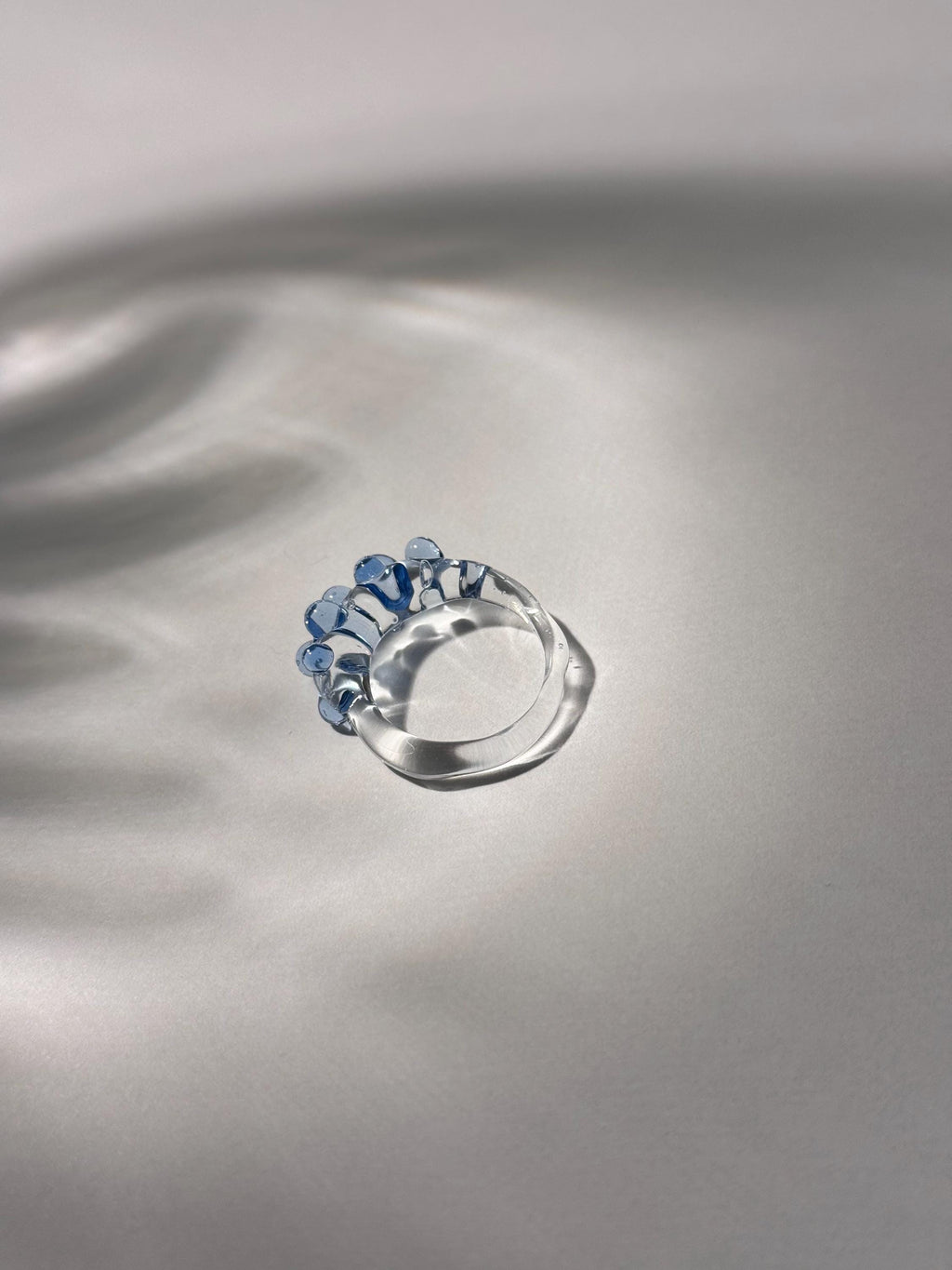 Handmade Blue Dotted Glass Ring
