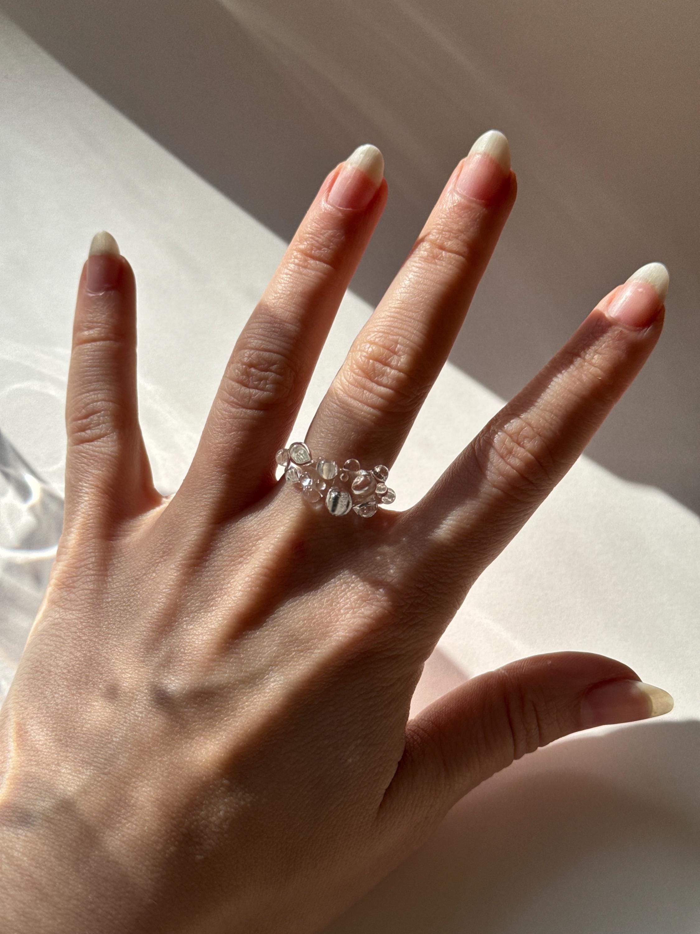 Bubble Glass Ring: Handmade Borosilicate Minimalist Jewelry