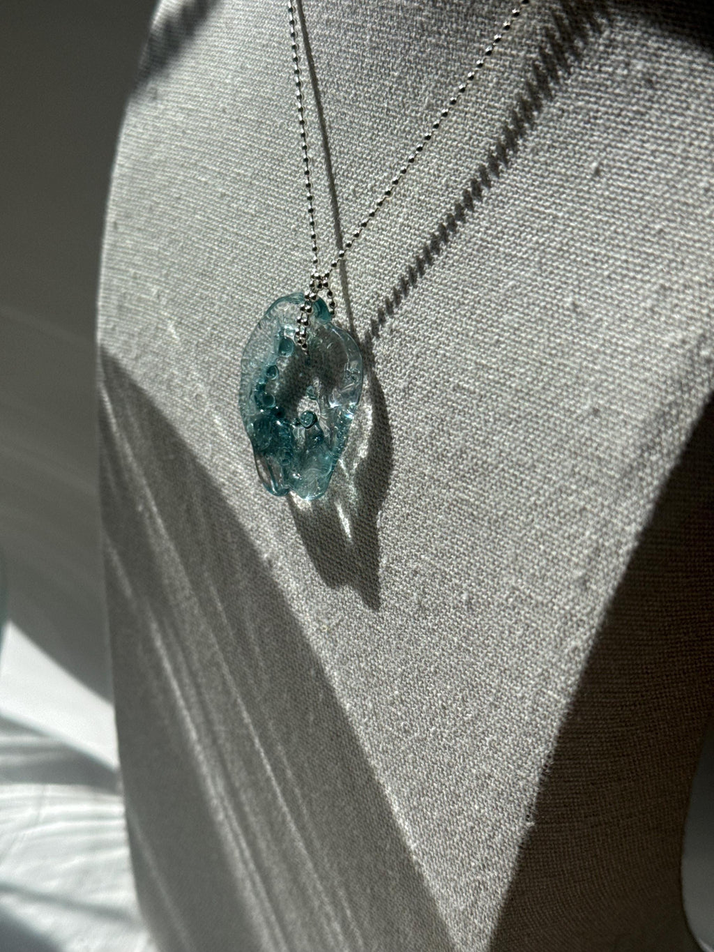 Minimalist Turquoise Borosilicate Glass Necklace