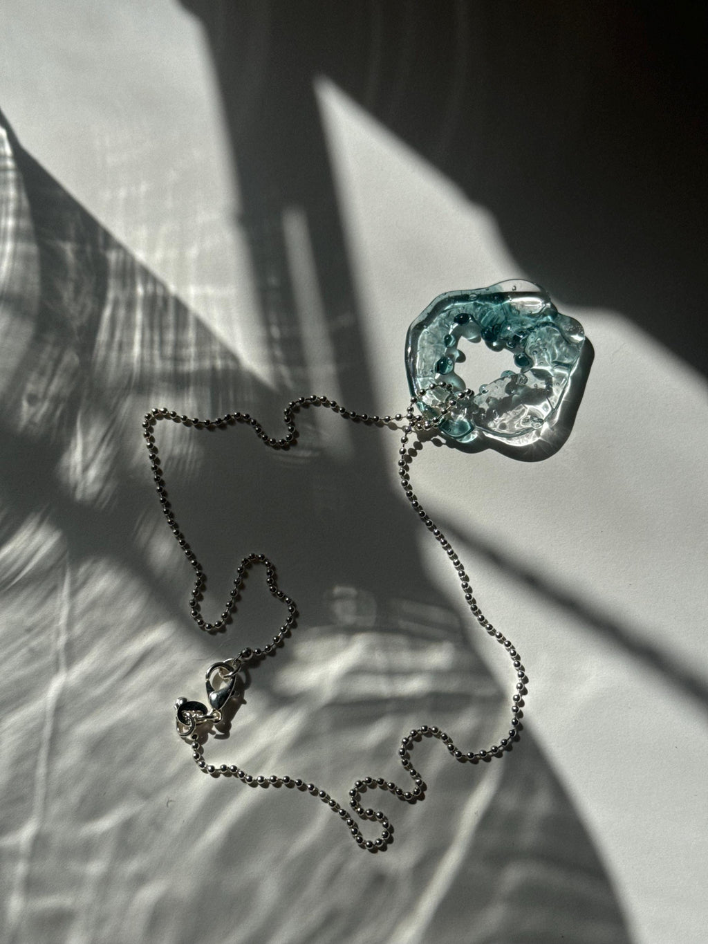 Minimalist Turquoise Borosilicate Glass Necklace