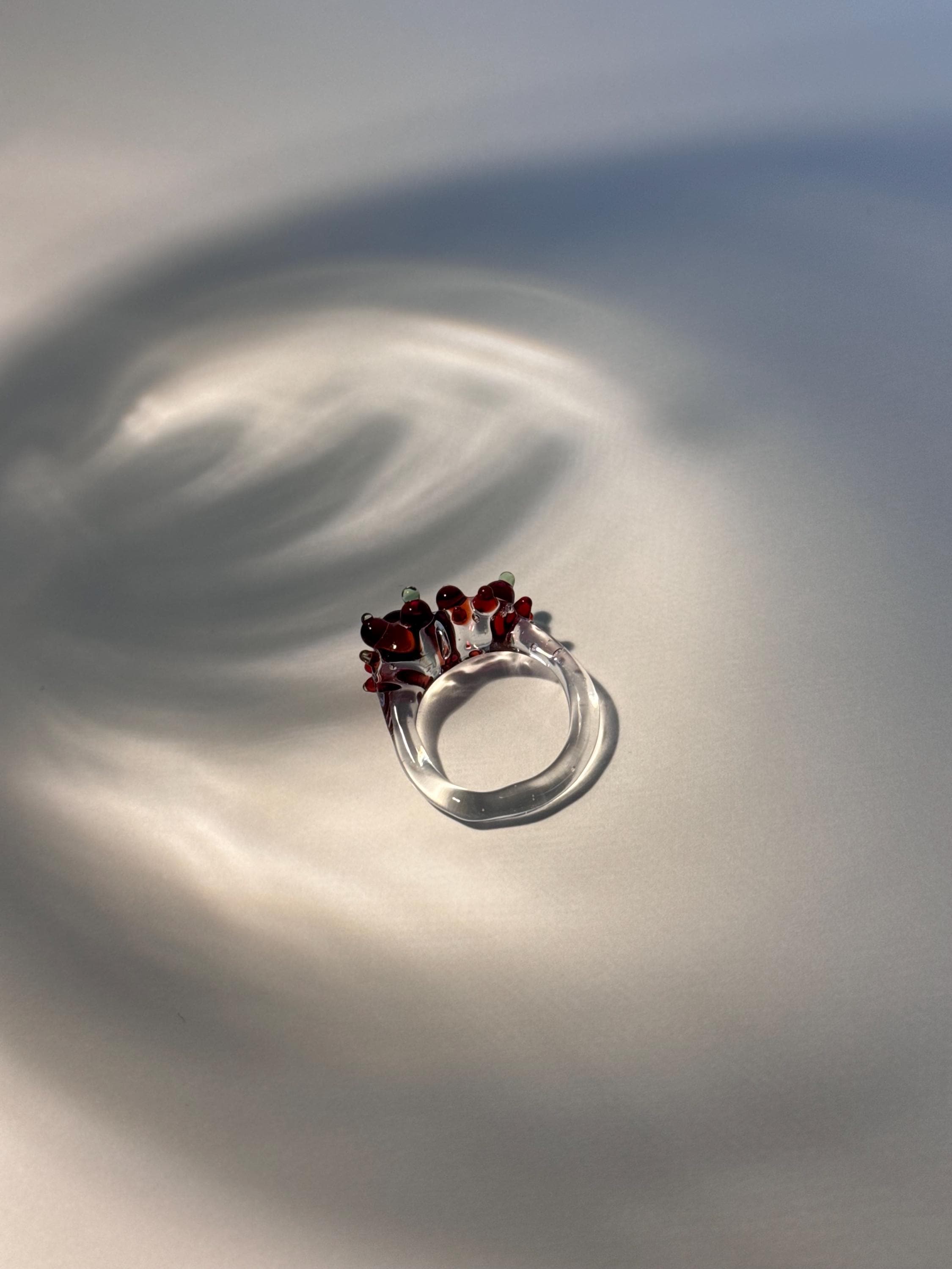 Red Berry Glass Ring