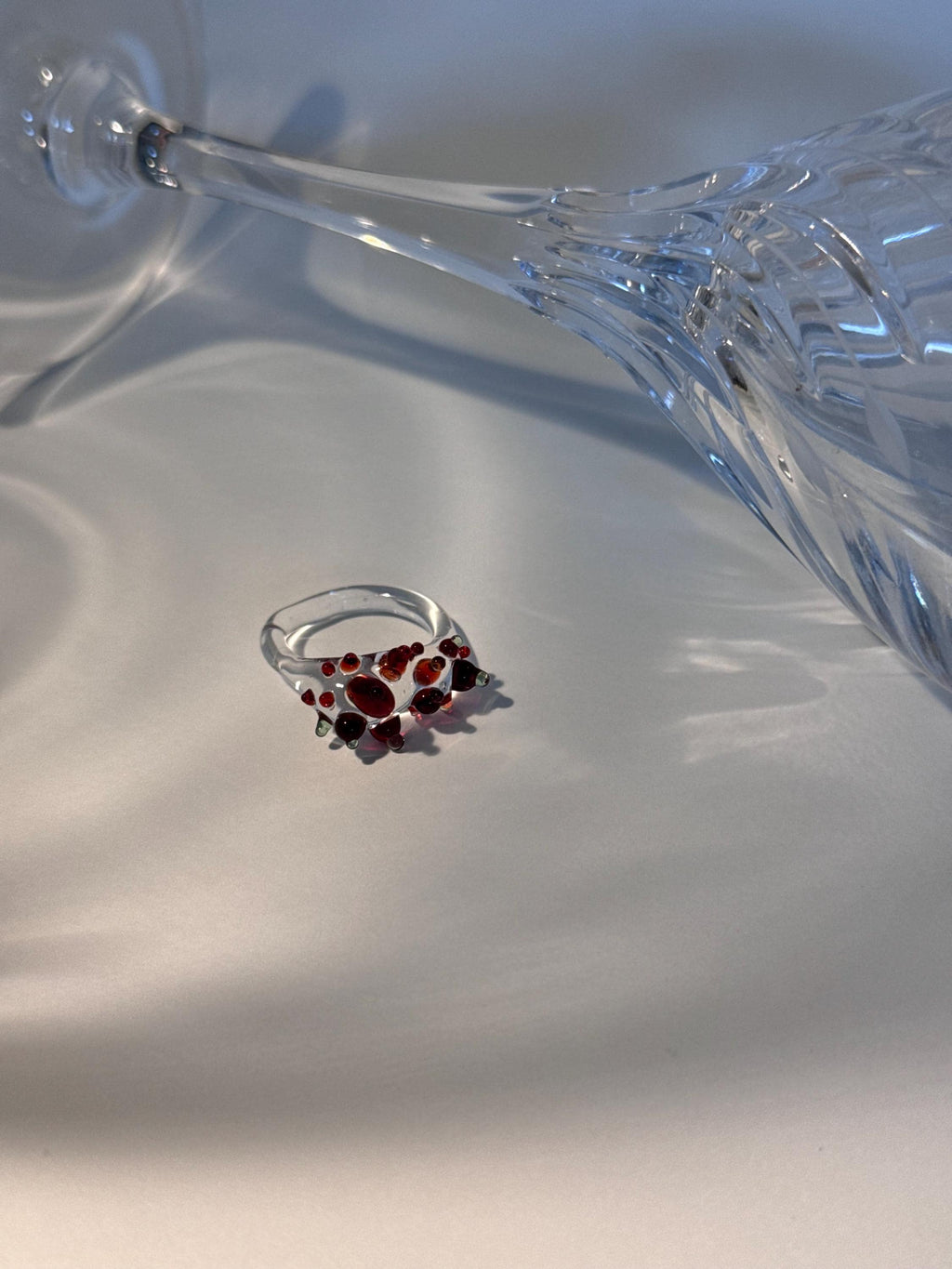 Red Berry Glass Ring