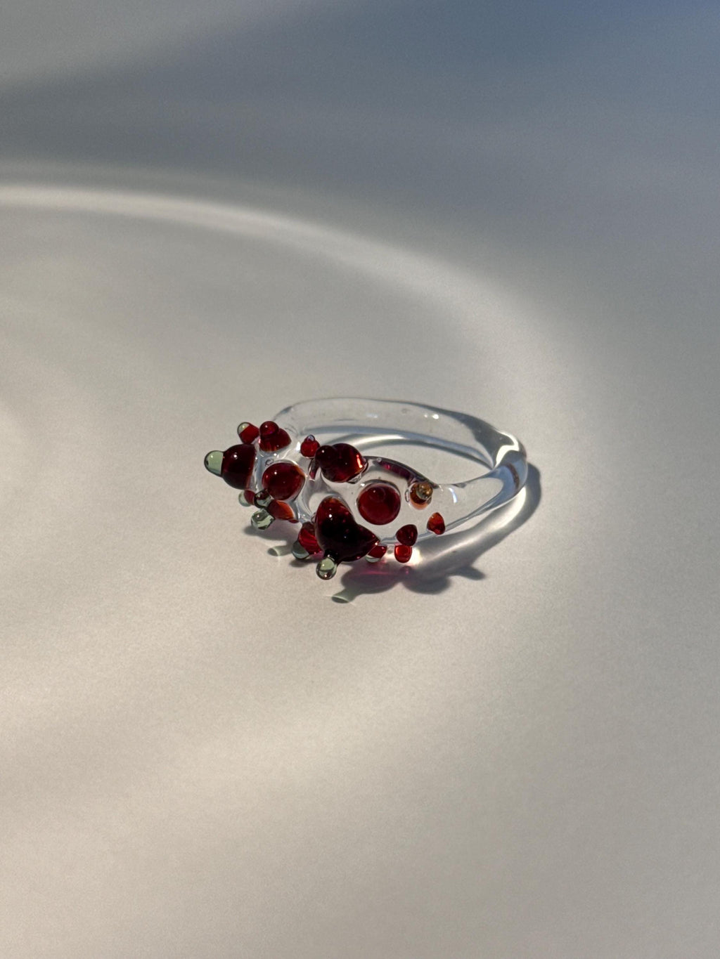 Red Berry Glass Ring