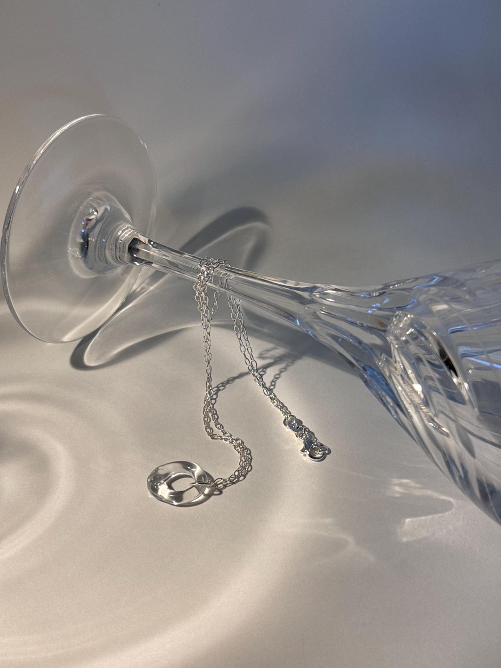 Clear Minimalist Glass Circle Pendant