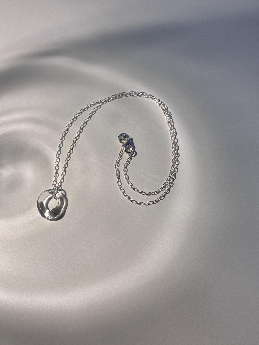 Clear Minimalist Glass Circle Pendant