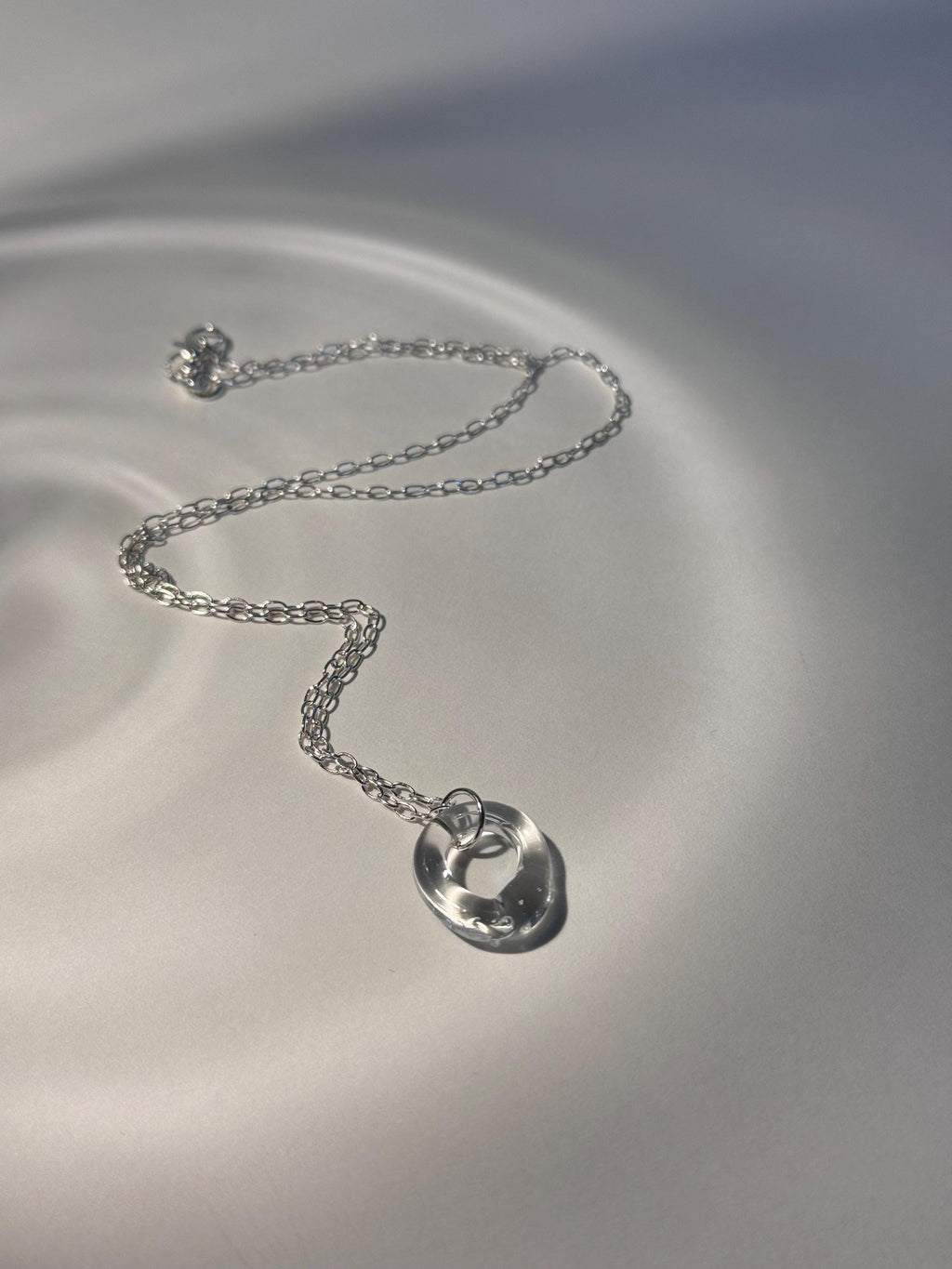 Clear Minimalist Glass Circle Pendant