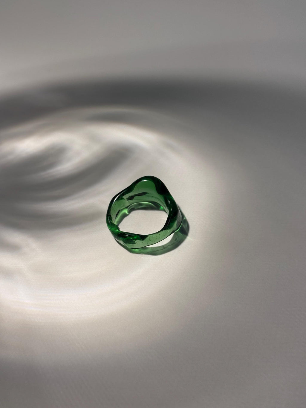 Chunky Forest Green Borosilicate Glass Ring
