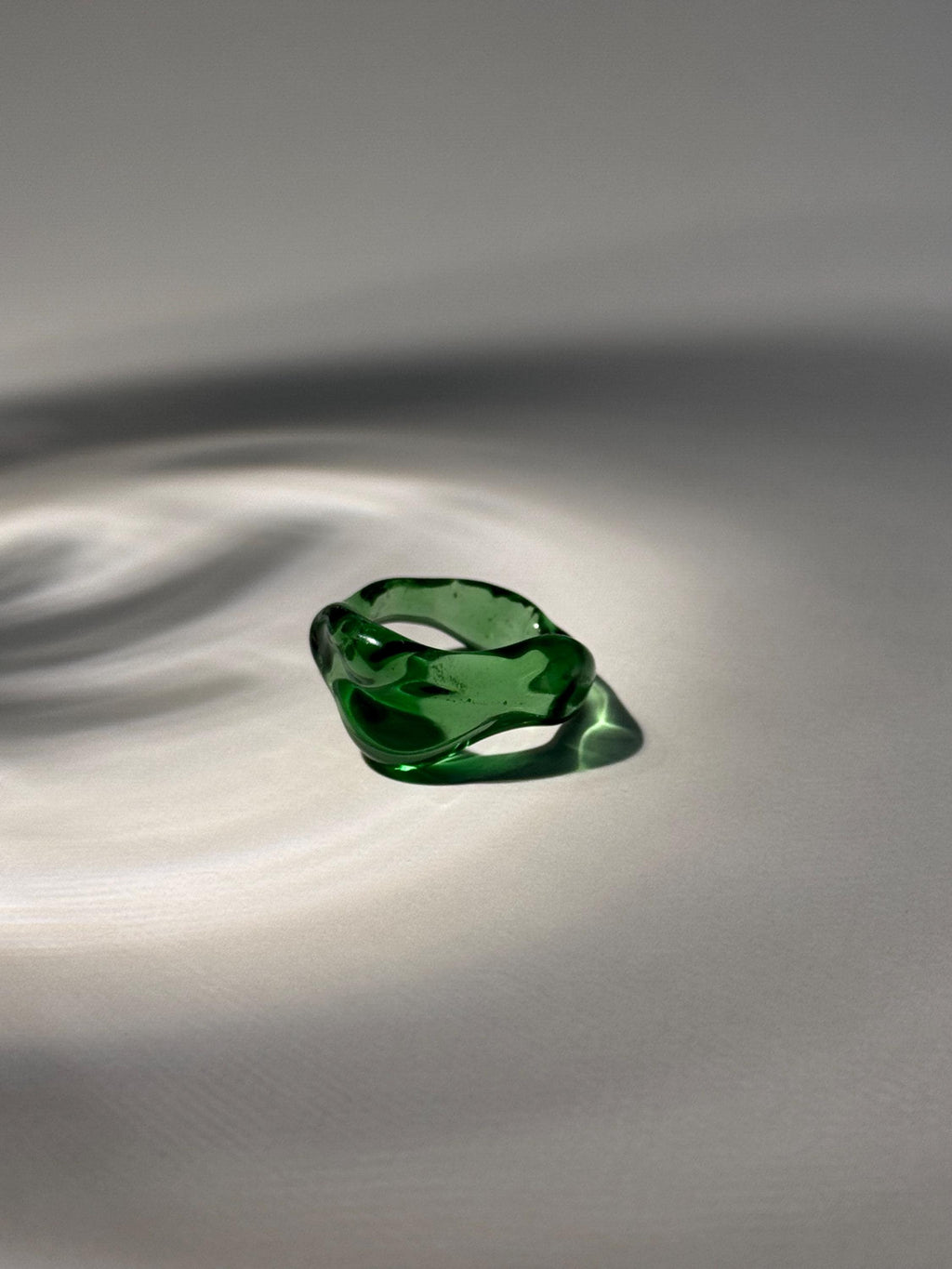 Chunky Forest Green Borosilicate Glass Ring
