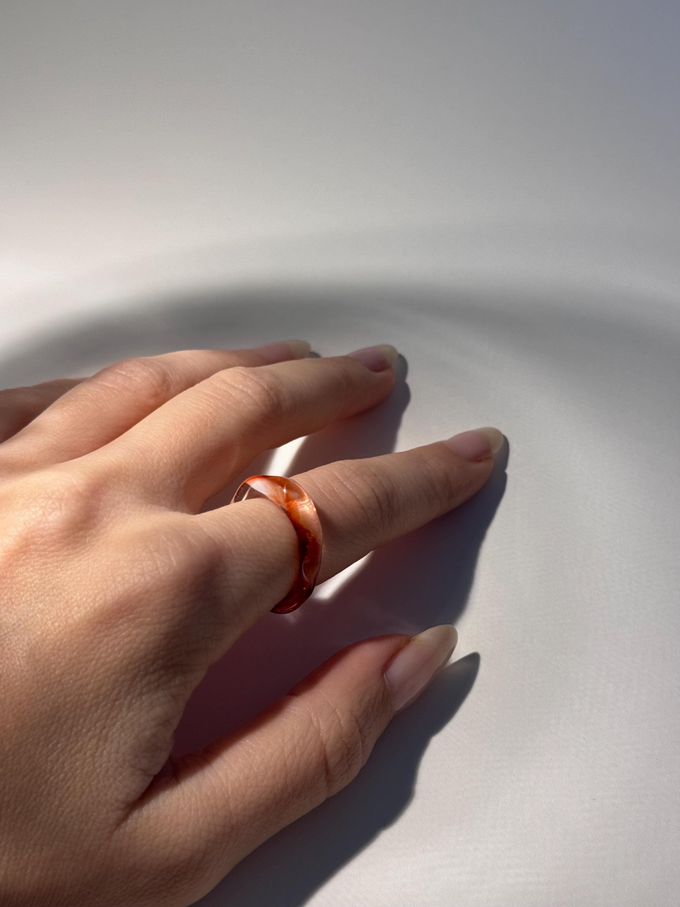 Strawberry Cream Glass Ring
