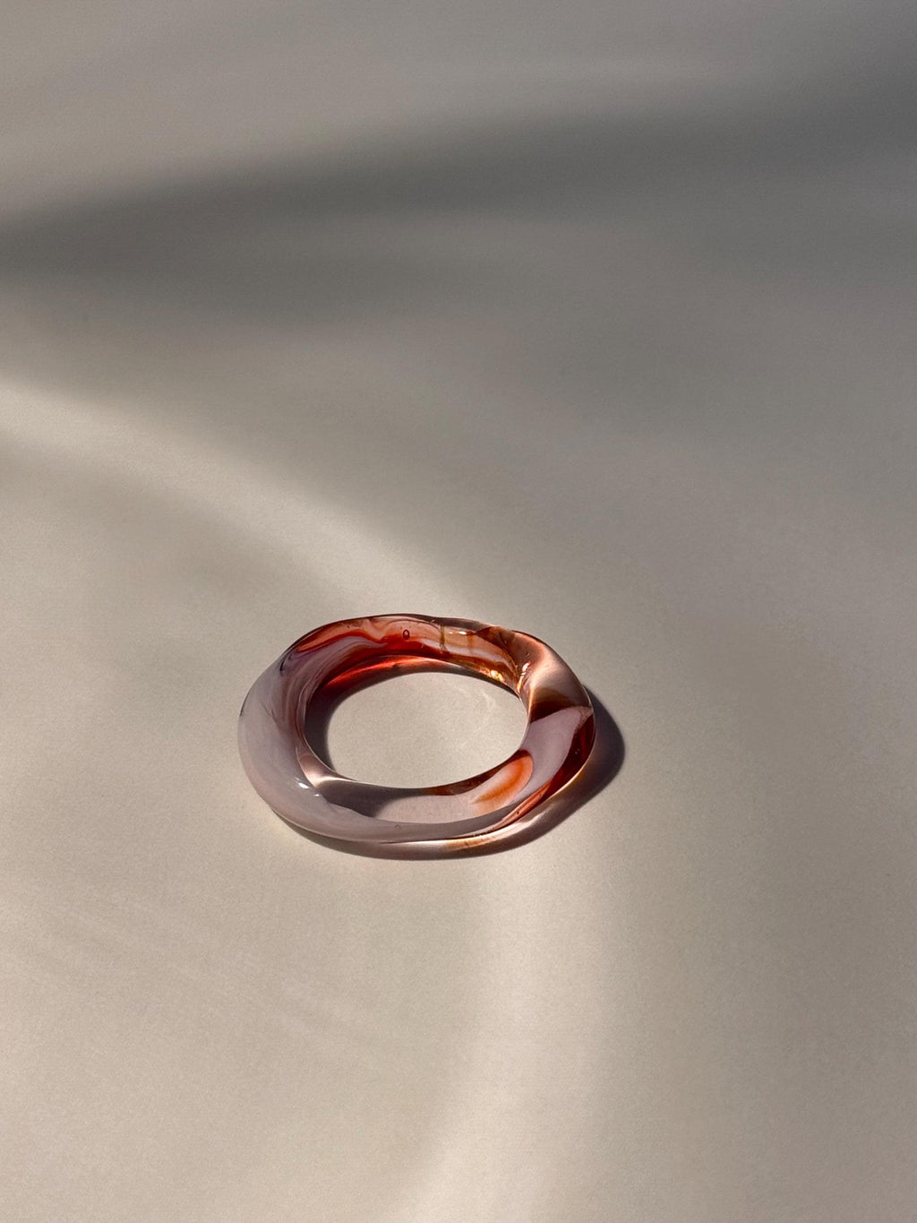 Strawberry Cream Glass Ring