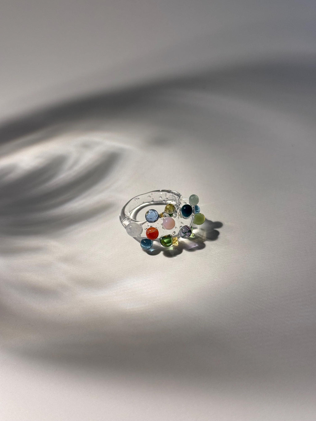 Colourful and Bubbly Handmade Glass Ring
