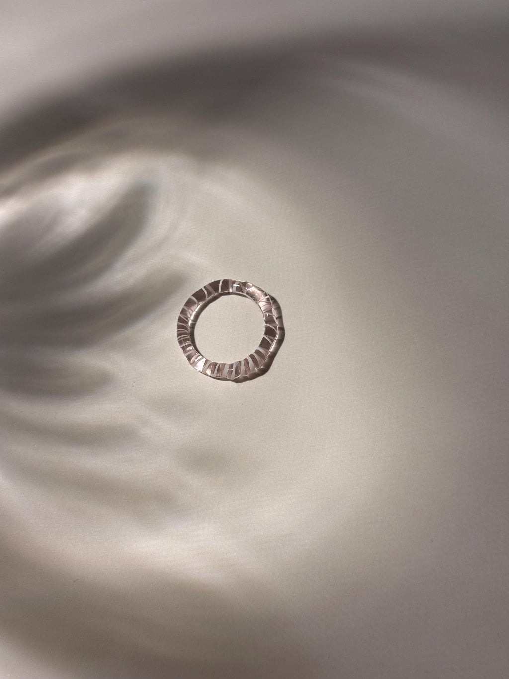 Rose & White Swirl Glass Ring