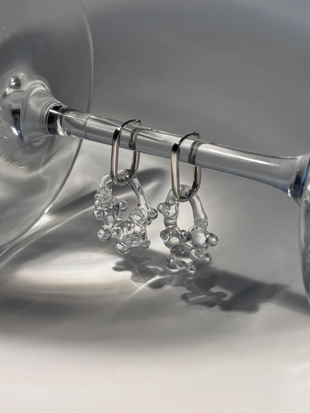 Handcrafted Bubbly Hoop Glass Earrings