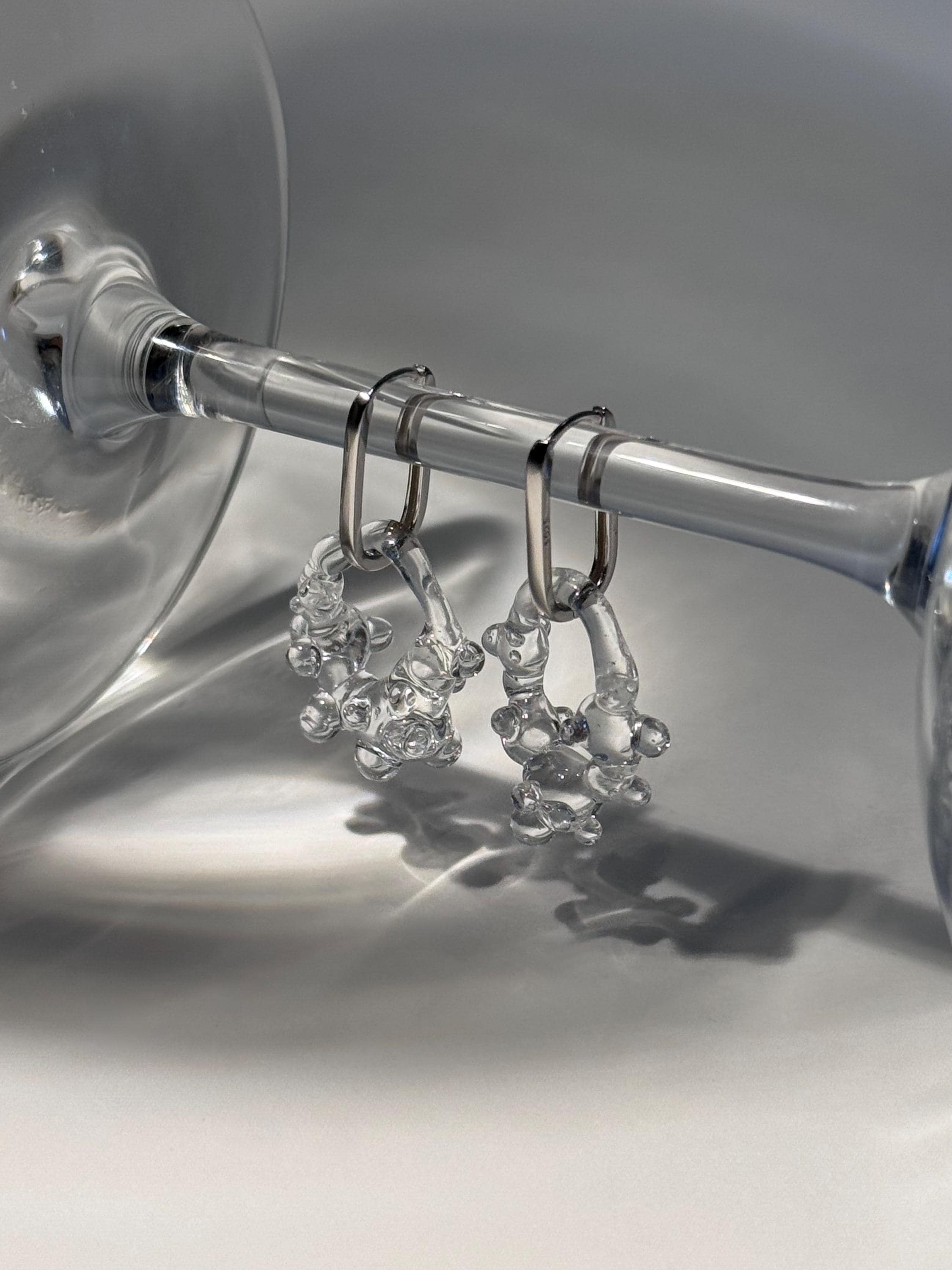 Handcrafted Bubbly Hoop Glass Earrings