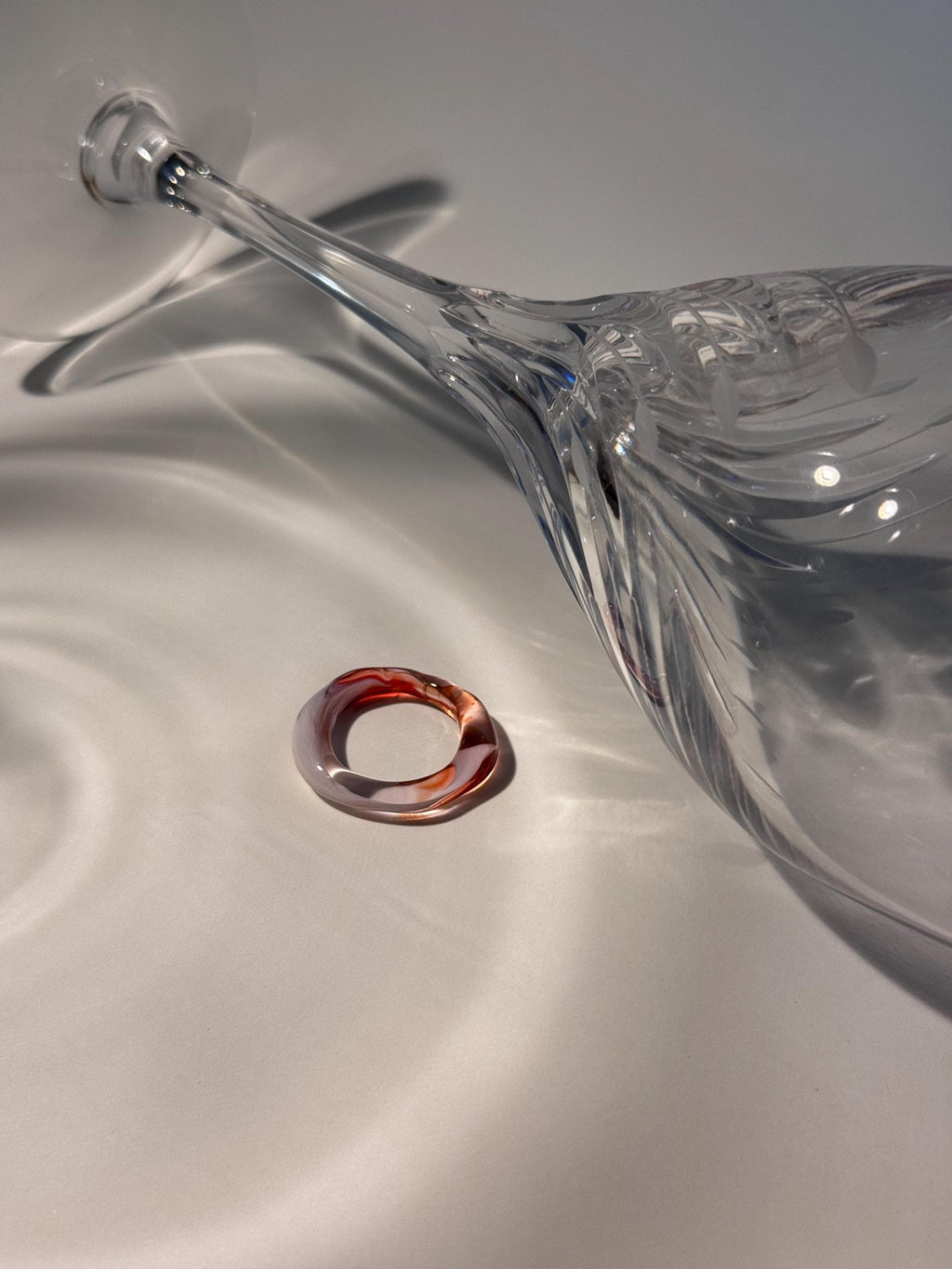 Strawberry Cream Glass Ring