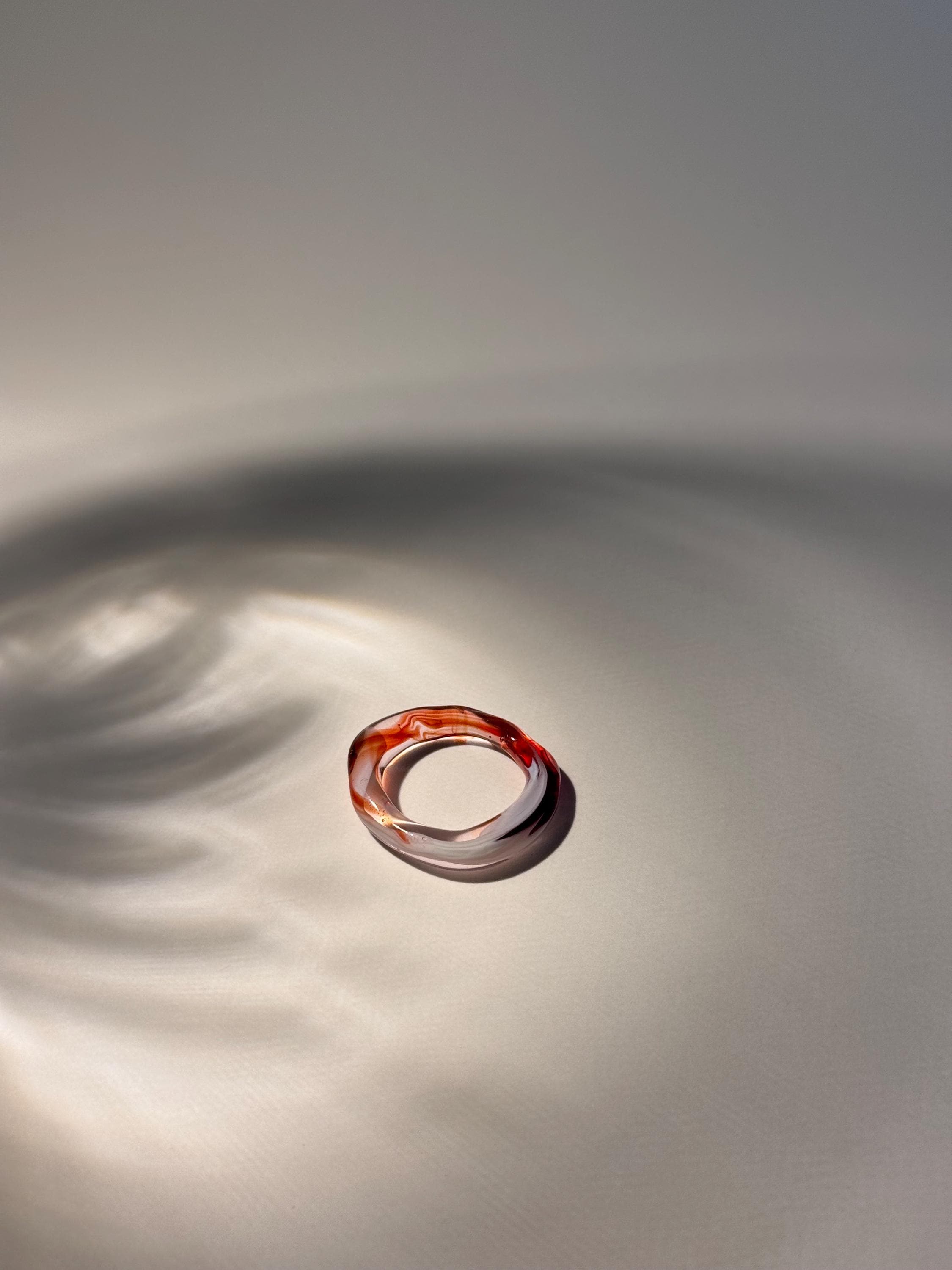 Strawberry Cream Glass Ring