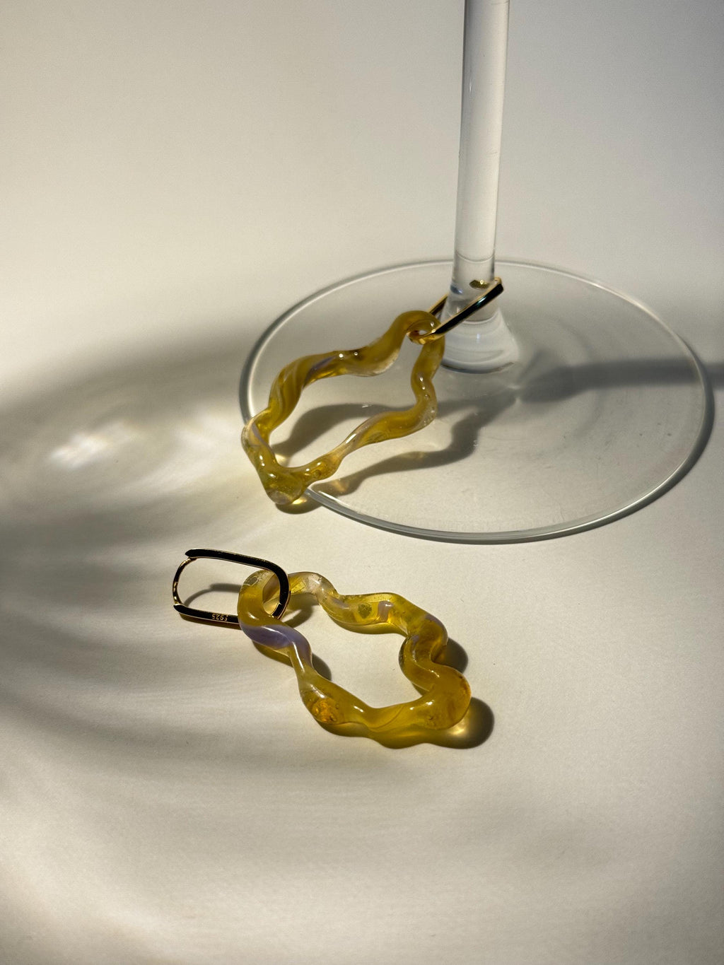 Lavender swirl honey hoop Earrings