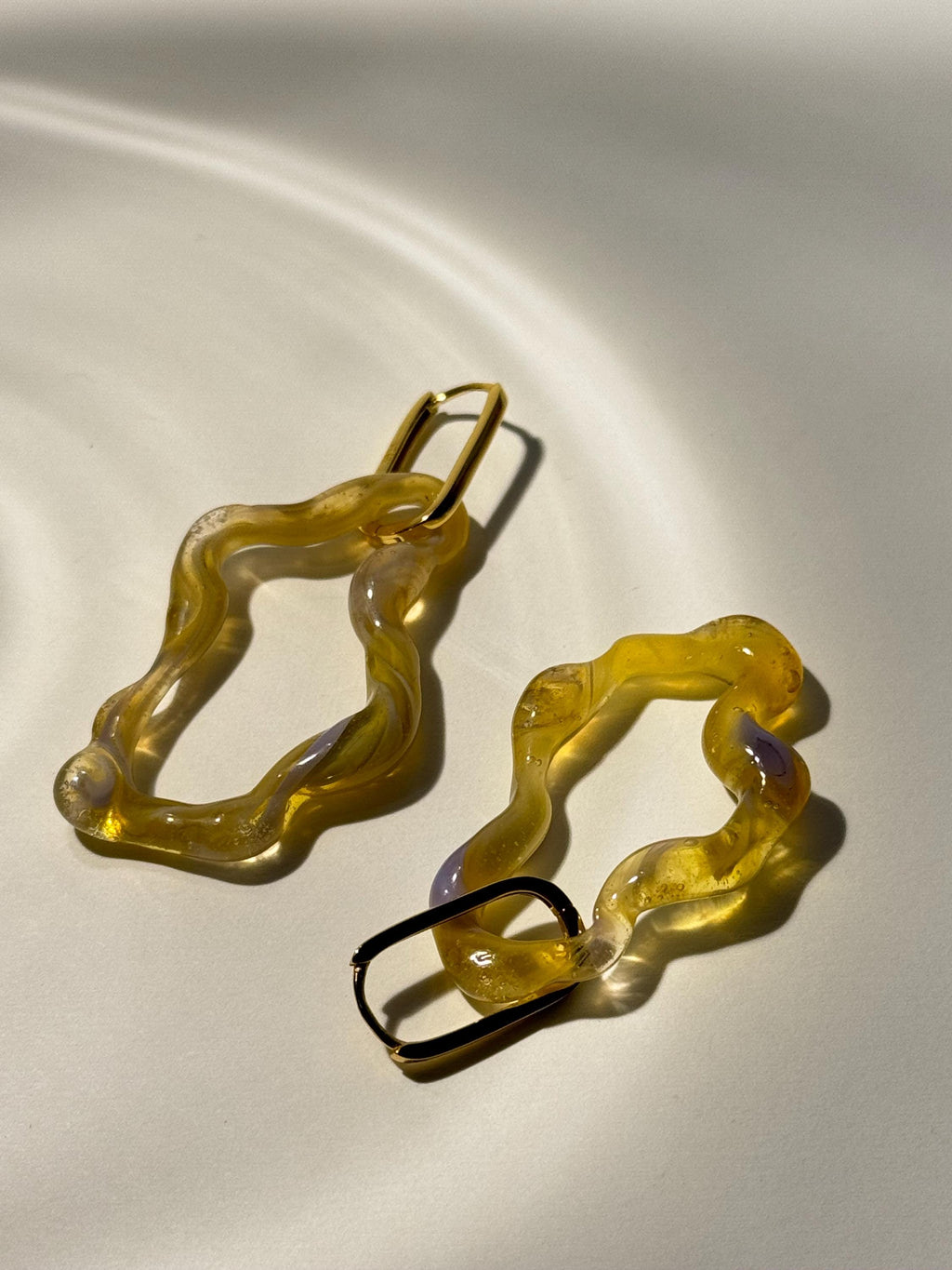 Lavender swirl honey hoop Earrings