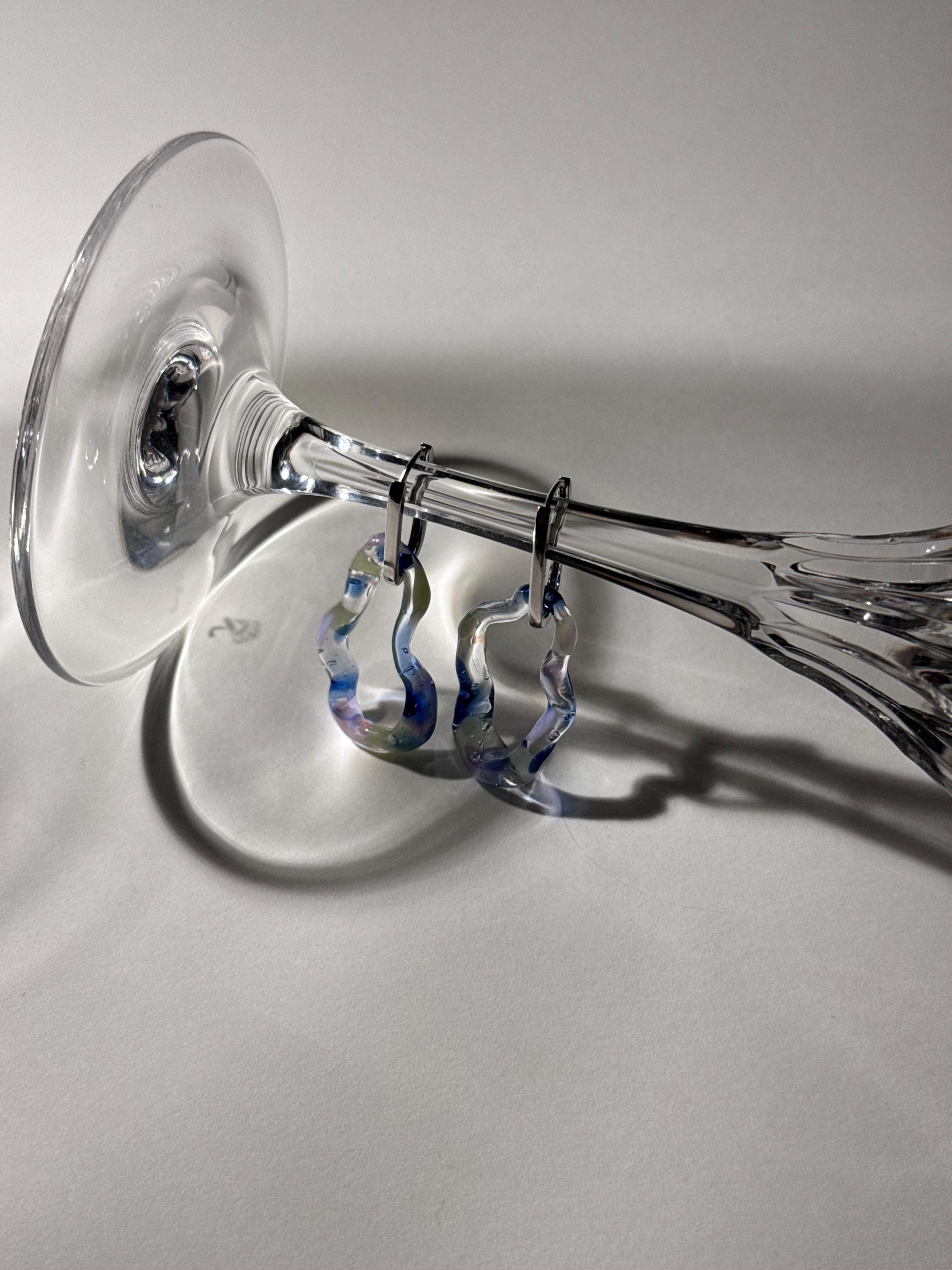Handcrafted rainbow inspired Glass Earrings