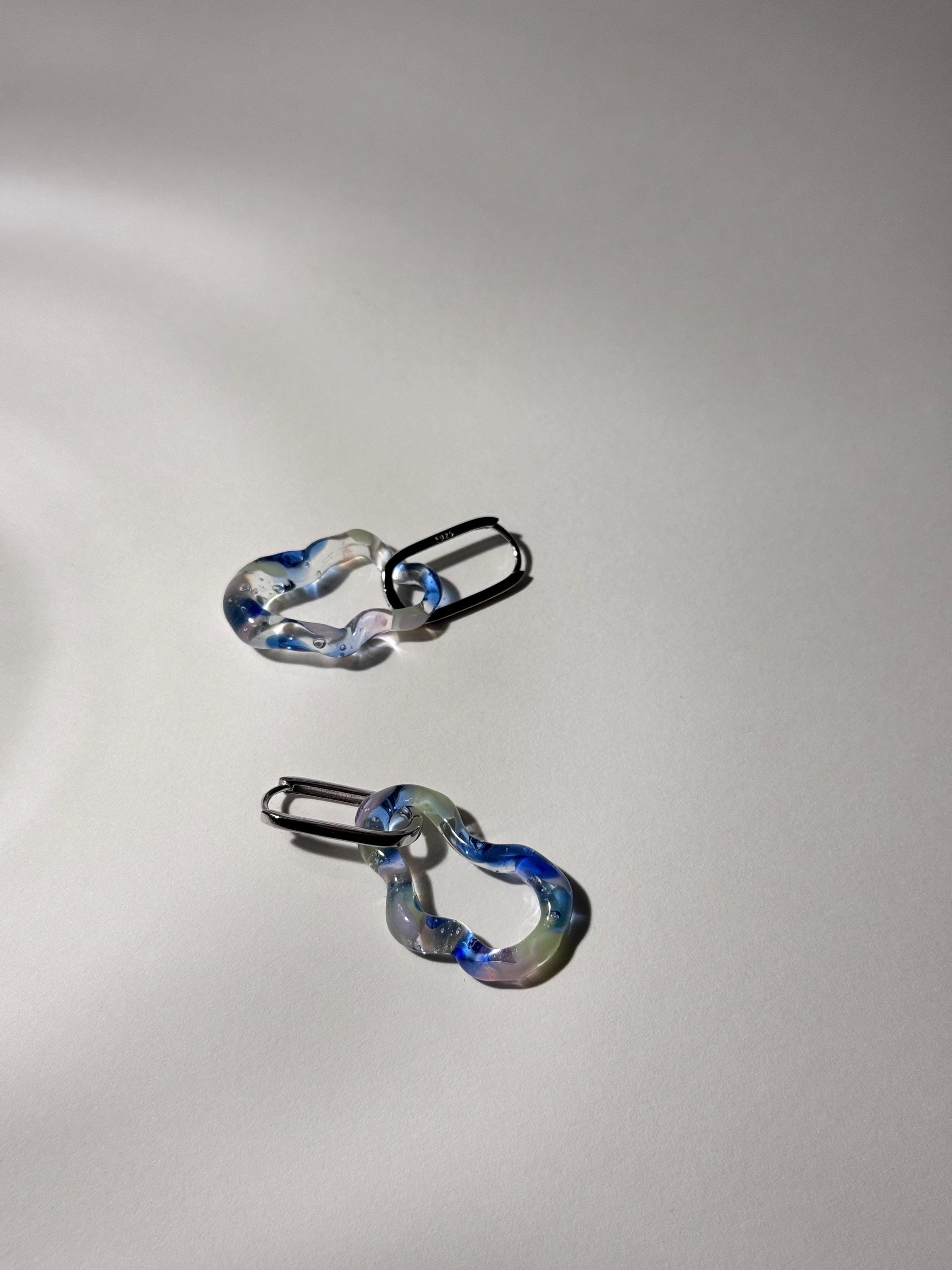 Handcrafted rainbow inspired Glass Earrings