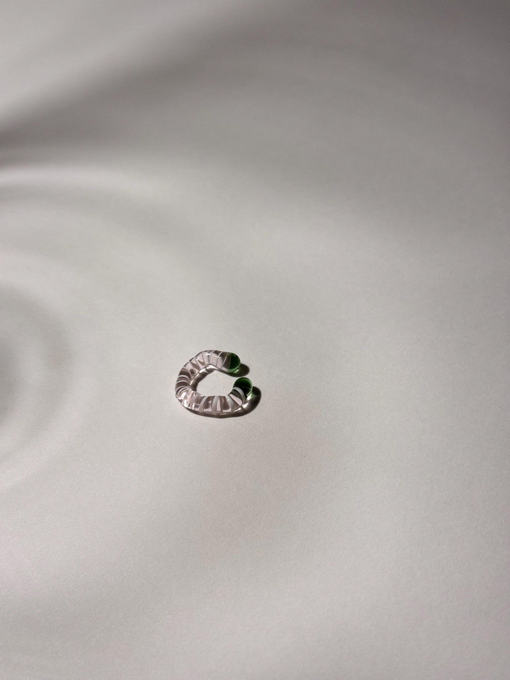 Pink, green and white Glass swirl Earcuff