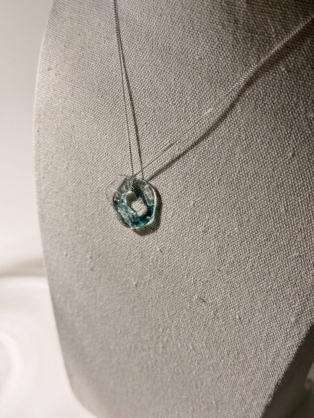 Minimalist Handmade Luxurious Turquoise Glass Necklace - Delicate delights collection